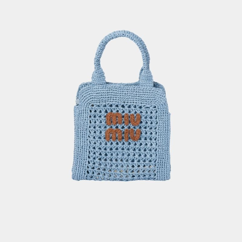 حقيبة Tote من قماش كروشيه بتأثير Raffia