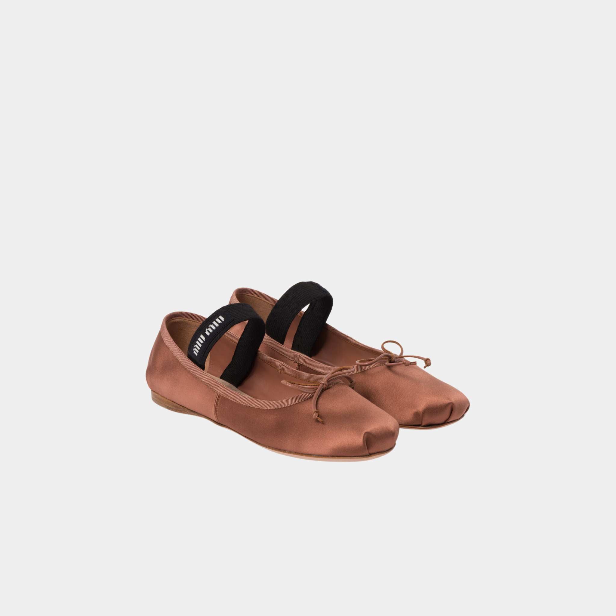 Miu Miu Satin Ballerinas Cocoa brown, Front