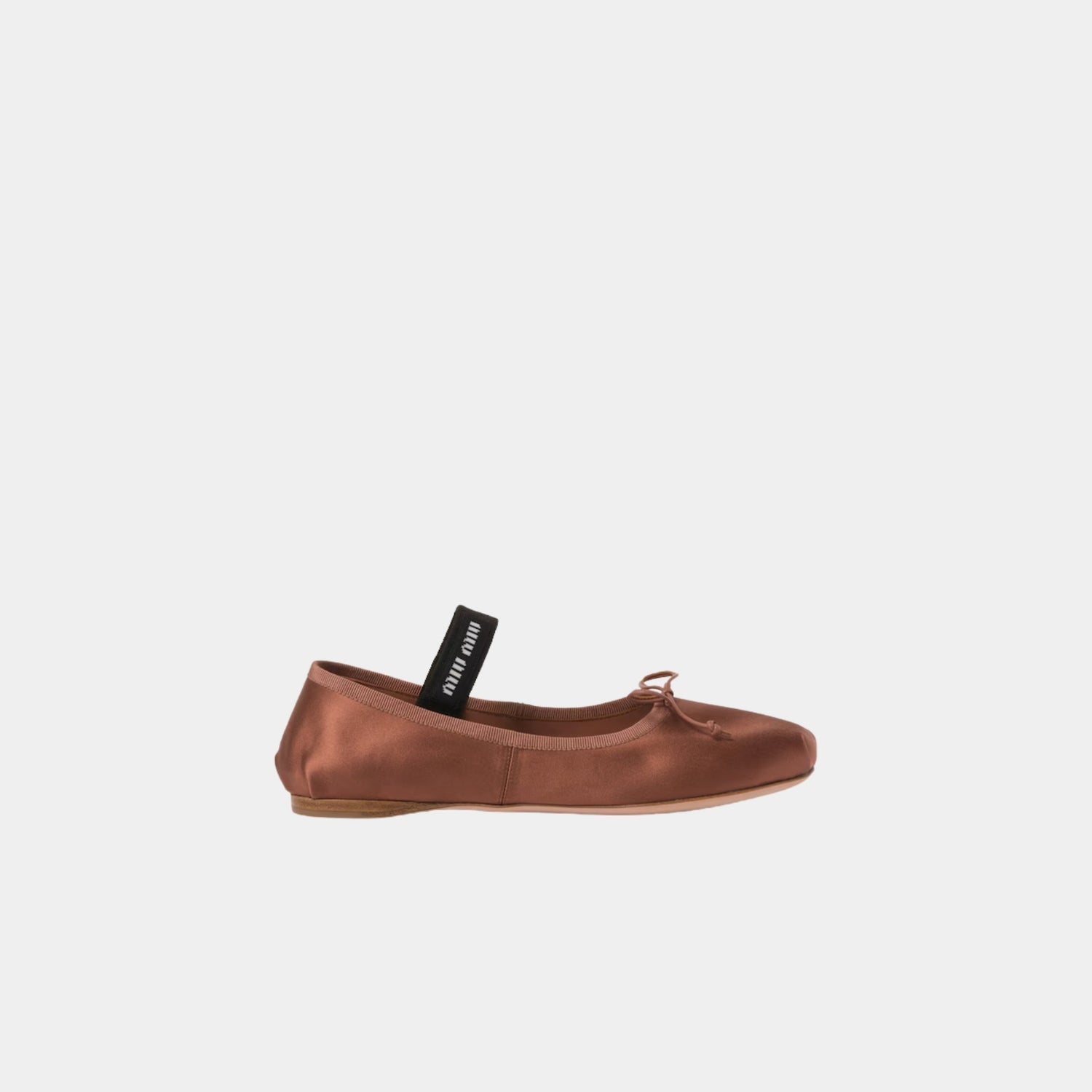 Miu Miu Satin Ballerinas Cocoa Brown, Side