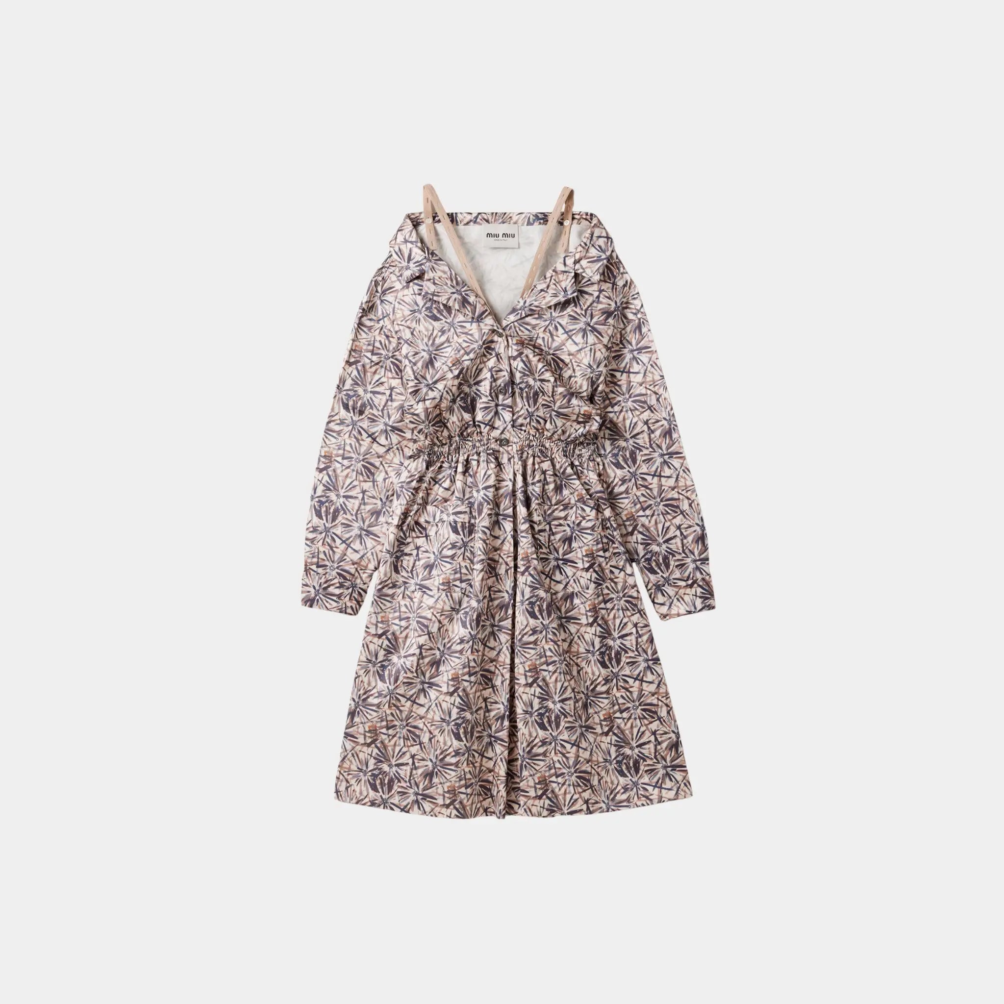 Miu Miu Satin Dress, Opal, Brown, Front