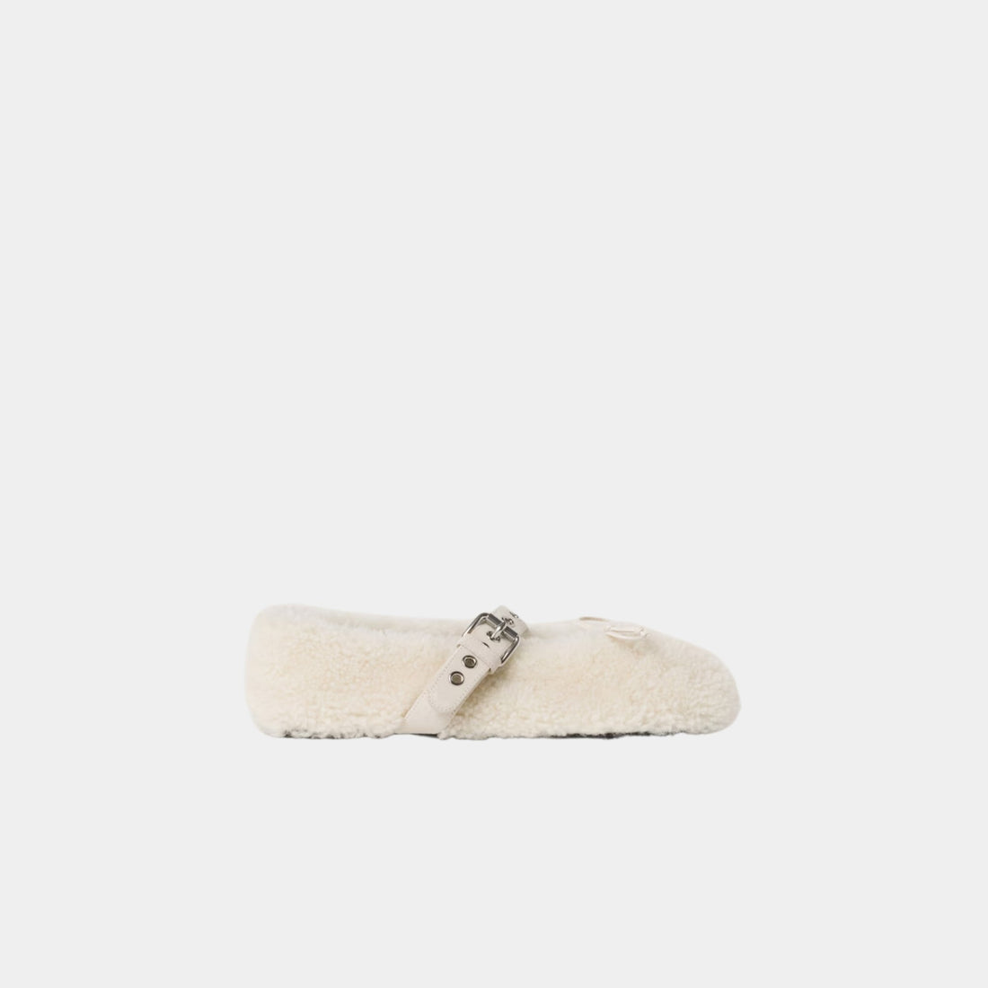 Miu Miu Shearling Lambskin Ballerinas, Side