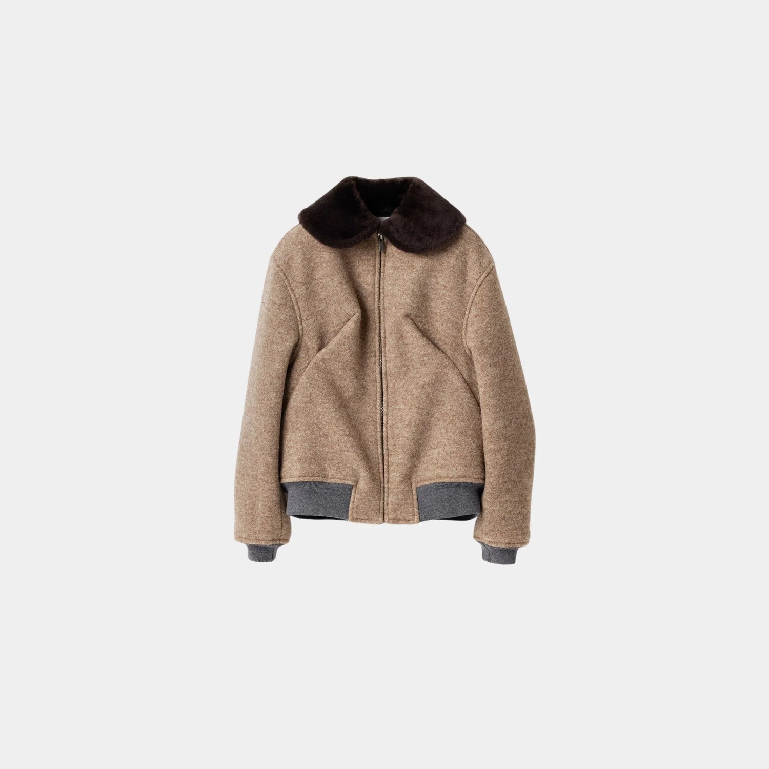 Miu Miu Shetland Wool Blouson Jacket, Cord, Front