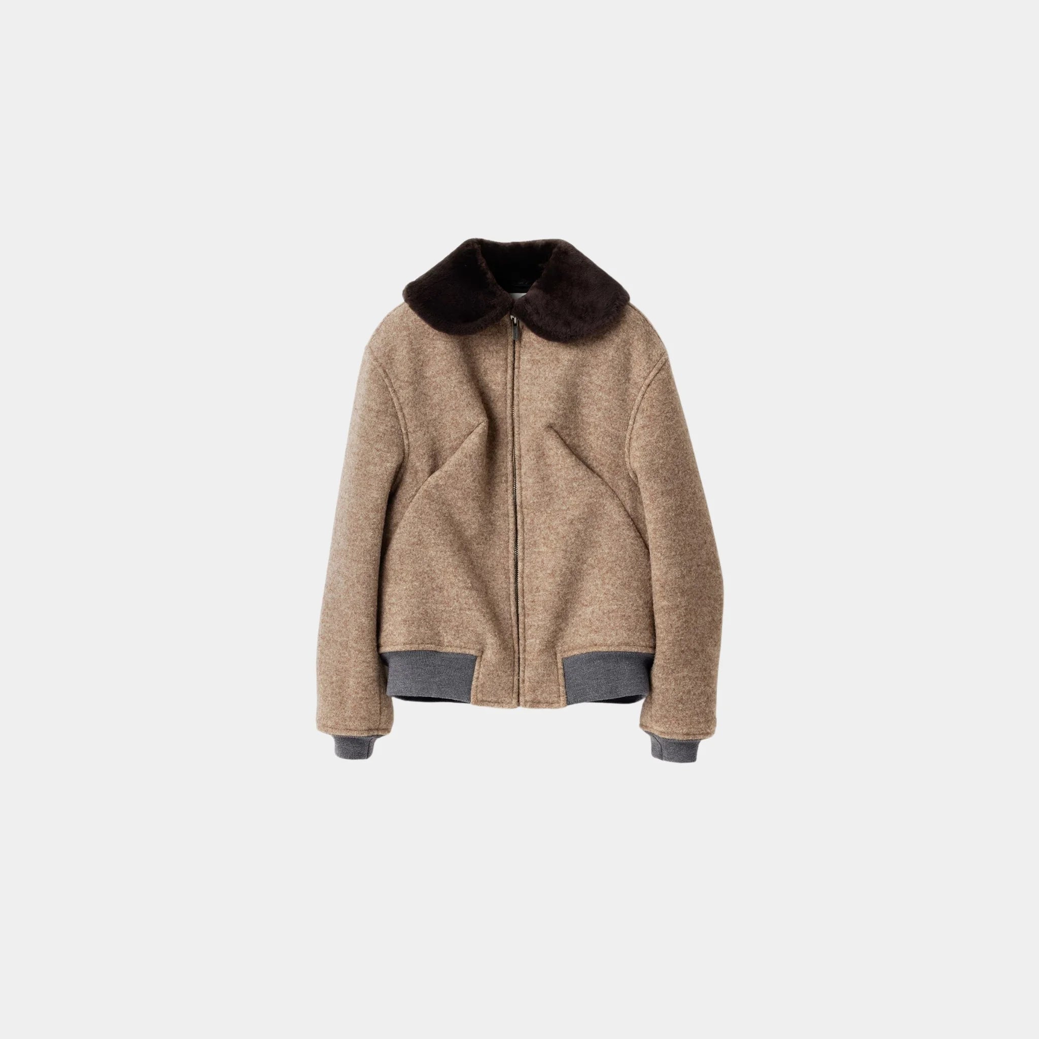 Miu Miu Shetland Wool Blouson Jacket, Cord, Front