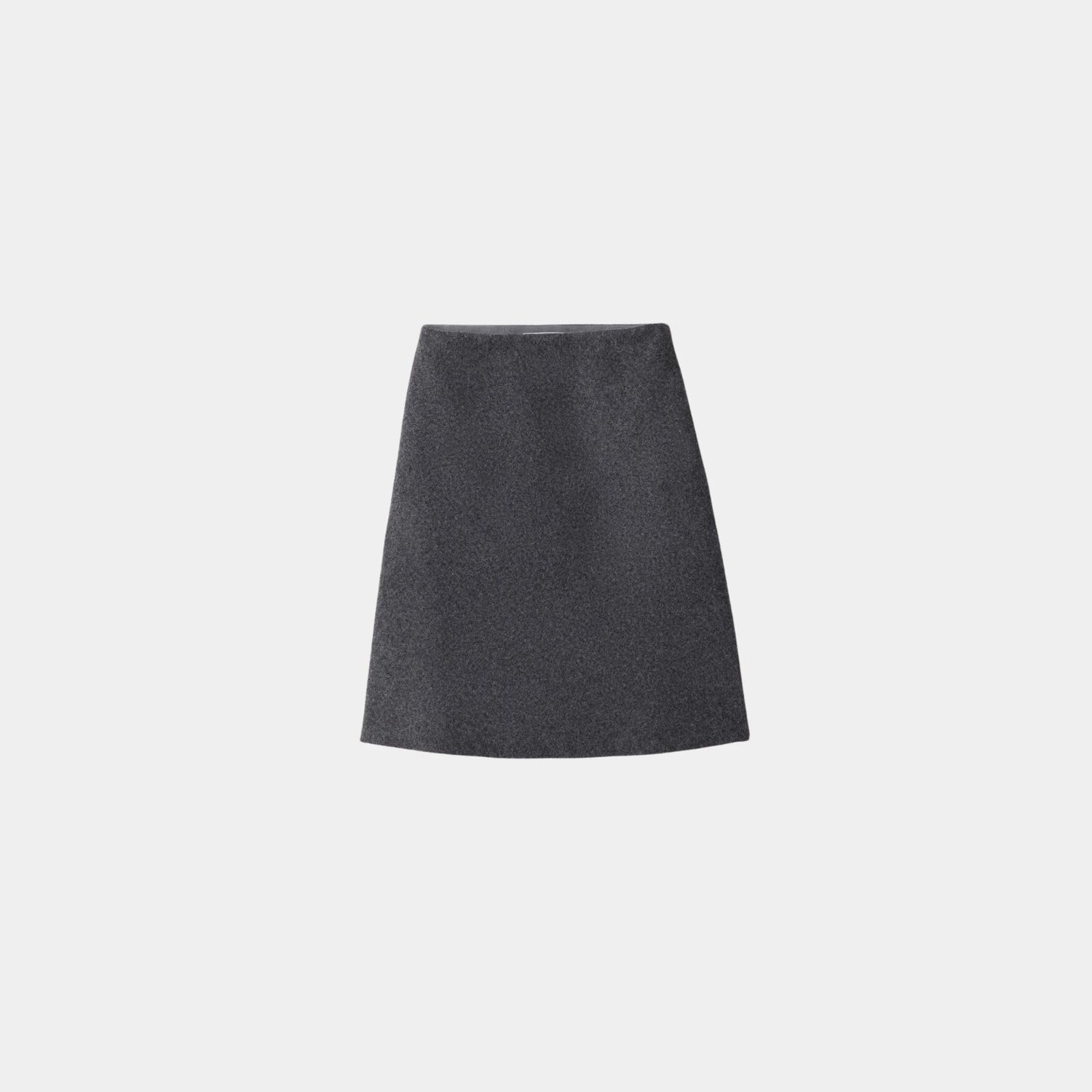 Miu Miu Shetland Wool Skirt, Slate Gray, Front