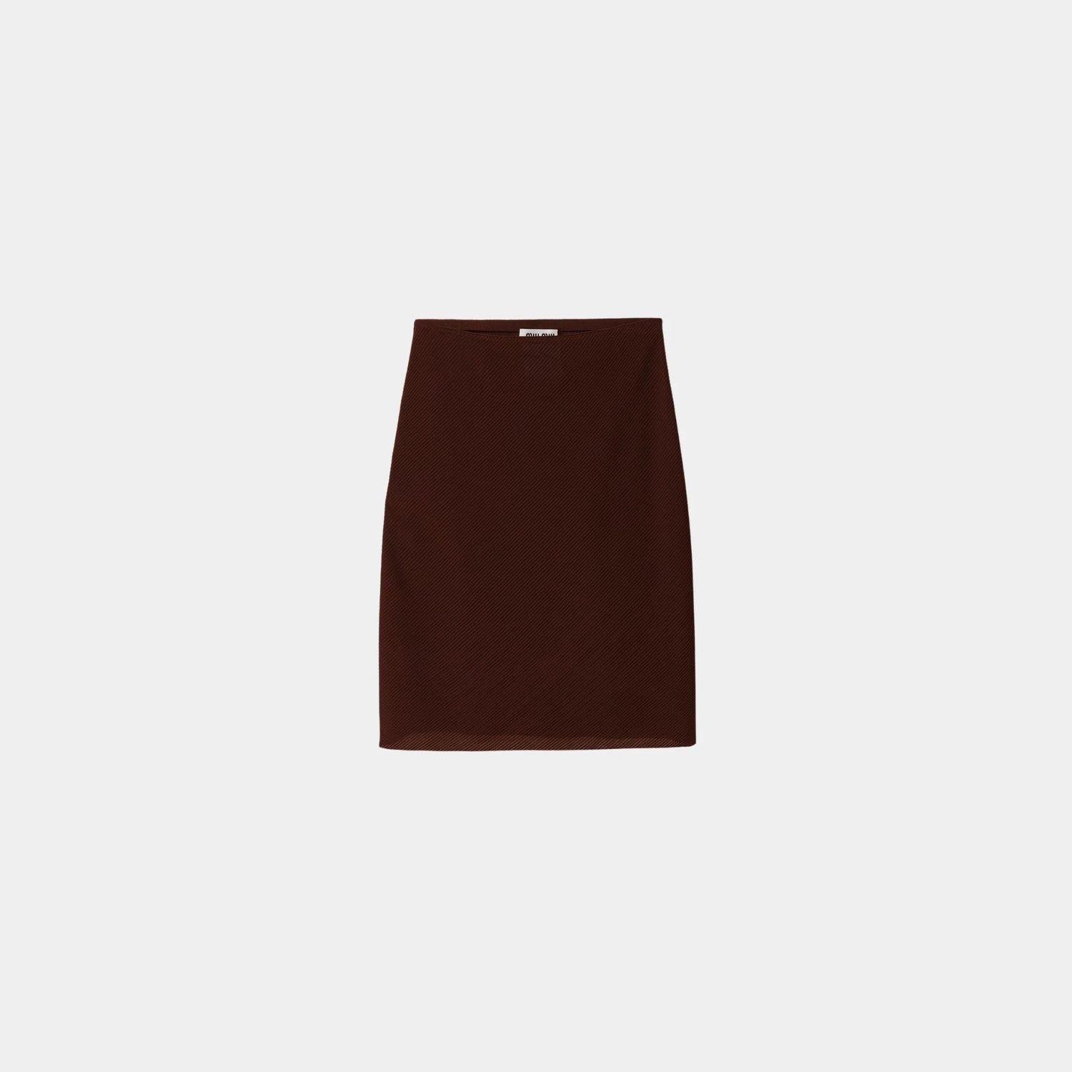 Miu Miu Silk Mid-length Skirts, Cocoa Brown, Front