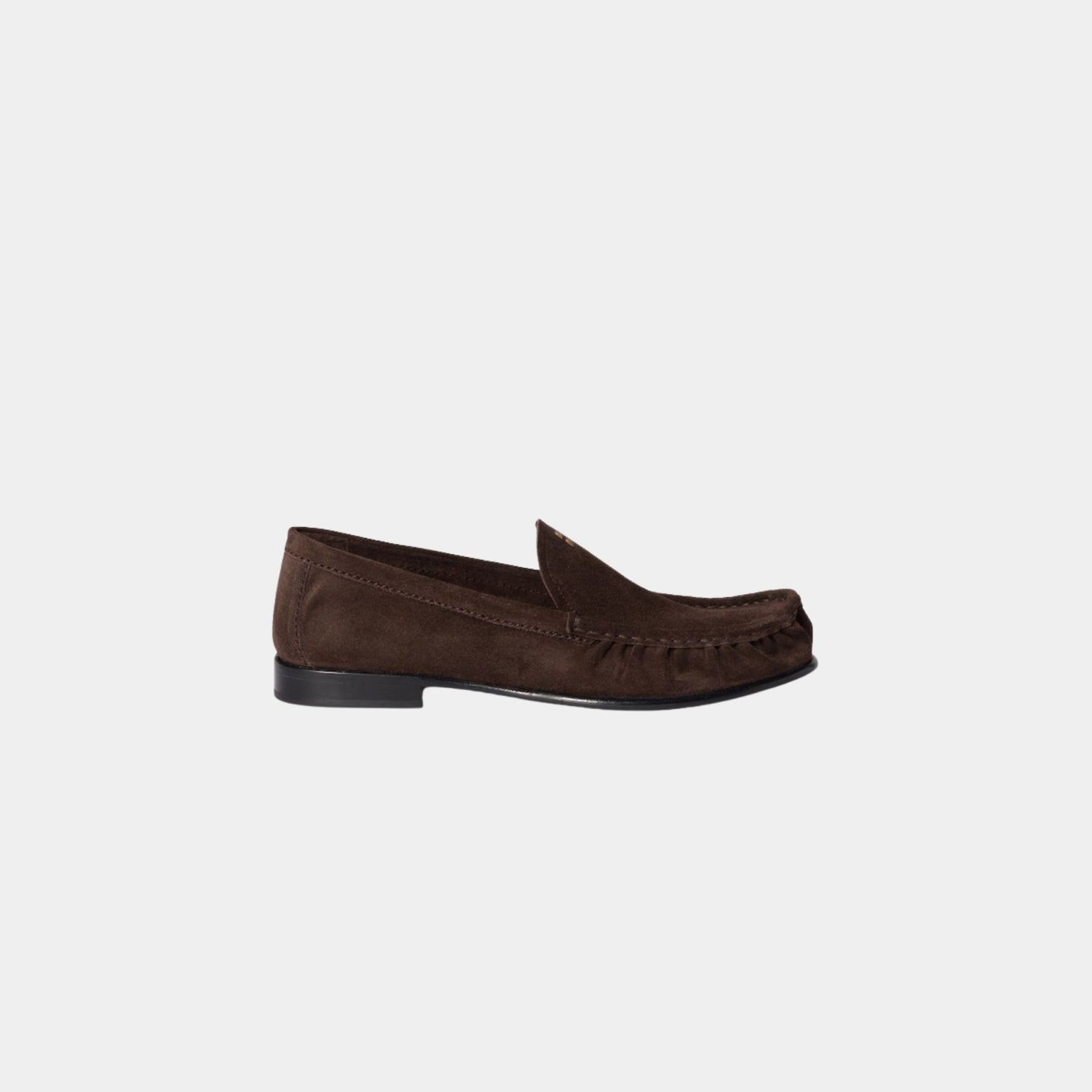 Miu Miu Suede Loafers, Dark Brown, Side