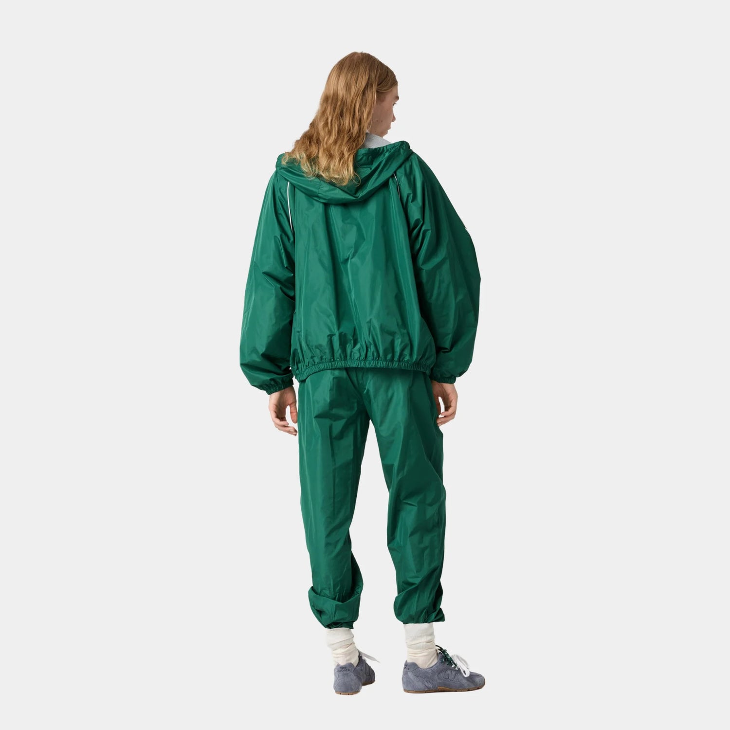 Miu Miu Technical Poplin Joggers, Green, Model, Back