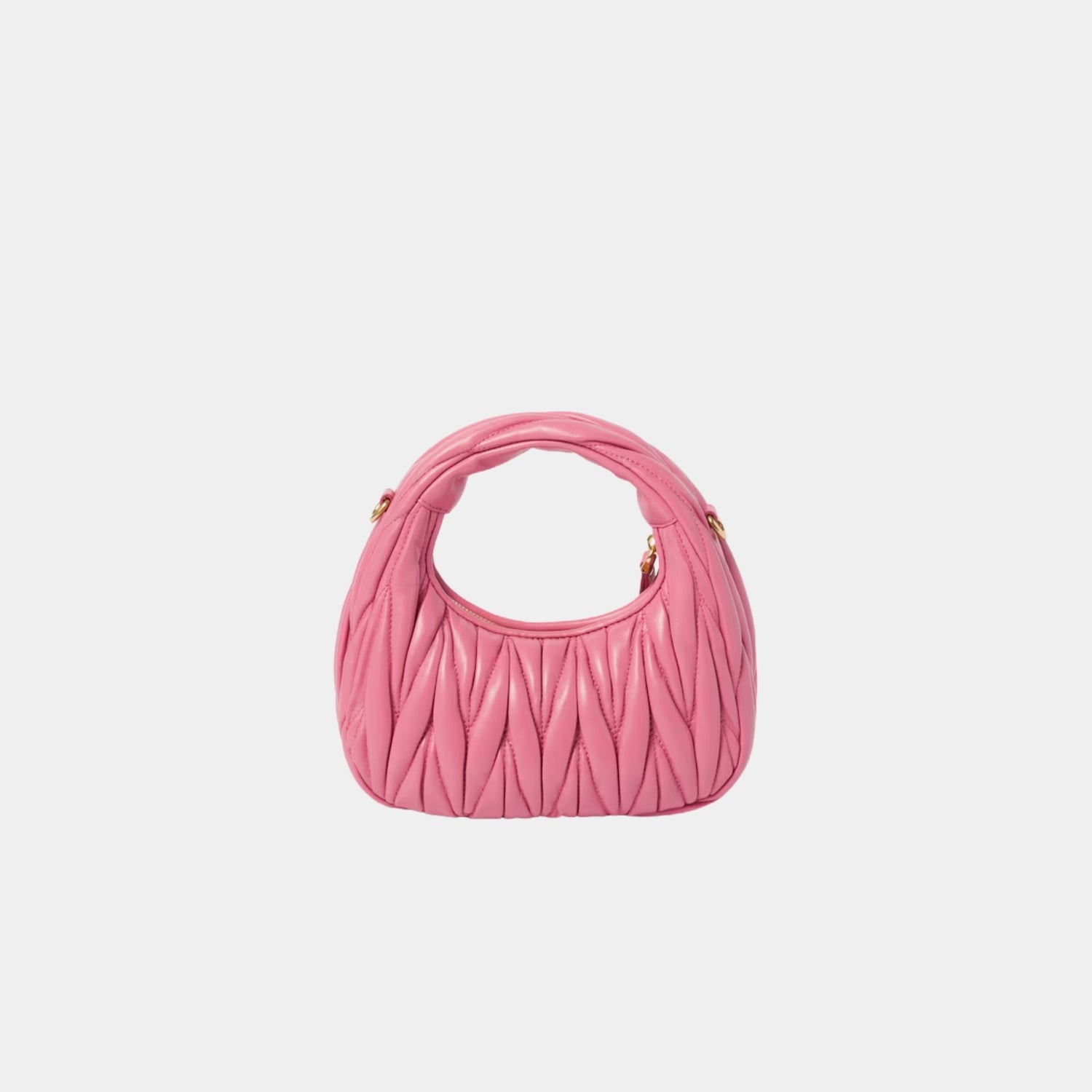 Miu Miu Wander Matelasse Nappa Leather Hobo Mini Bag, Begonia Pink, Back