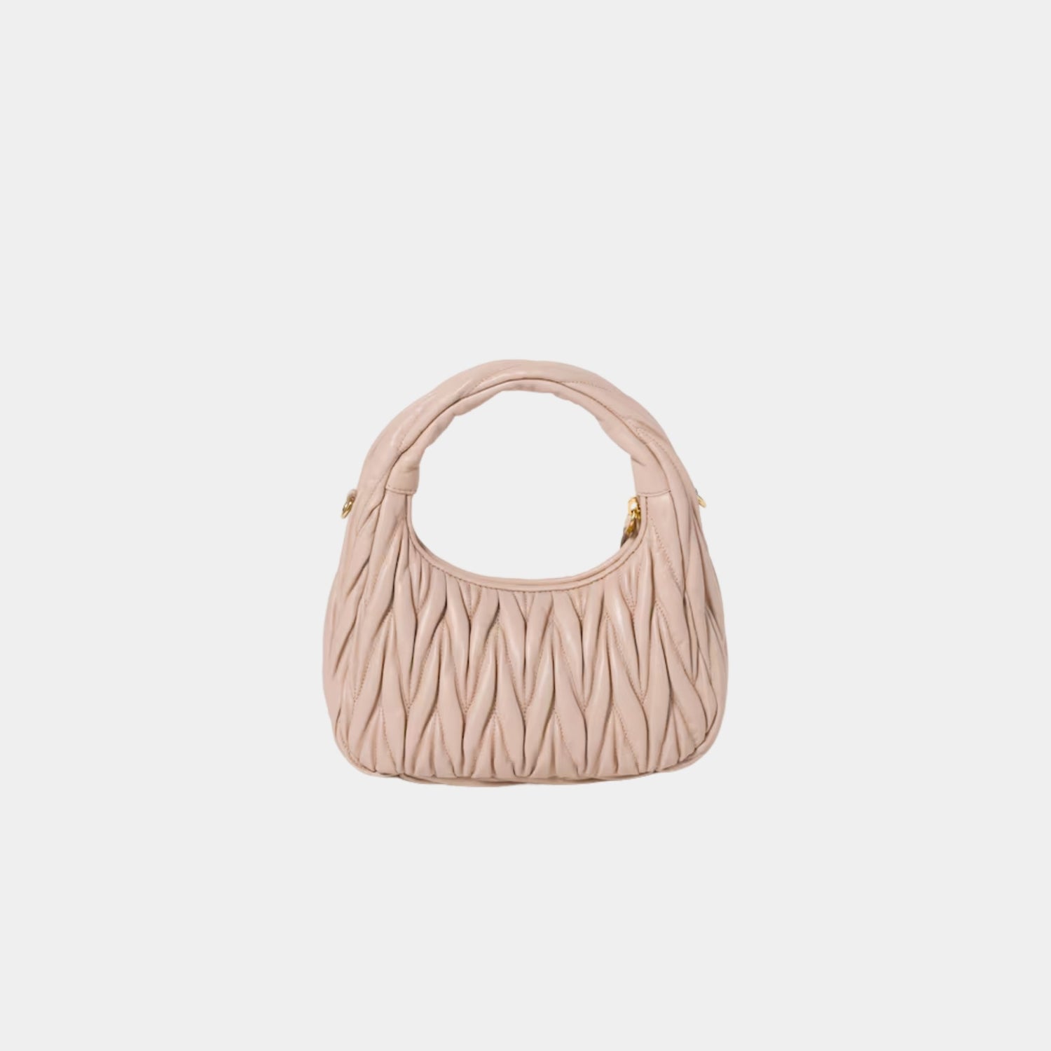 Miu Miu Wander Matelasse Nappa Leather Hobo Small Bag, Powder Pink, Back