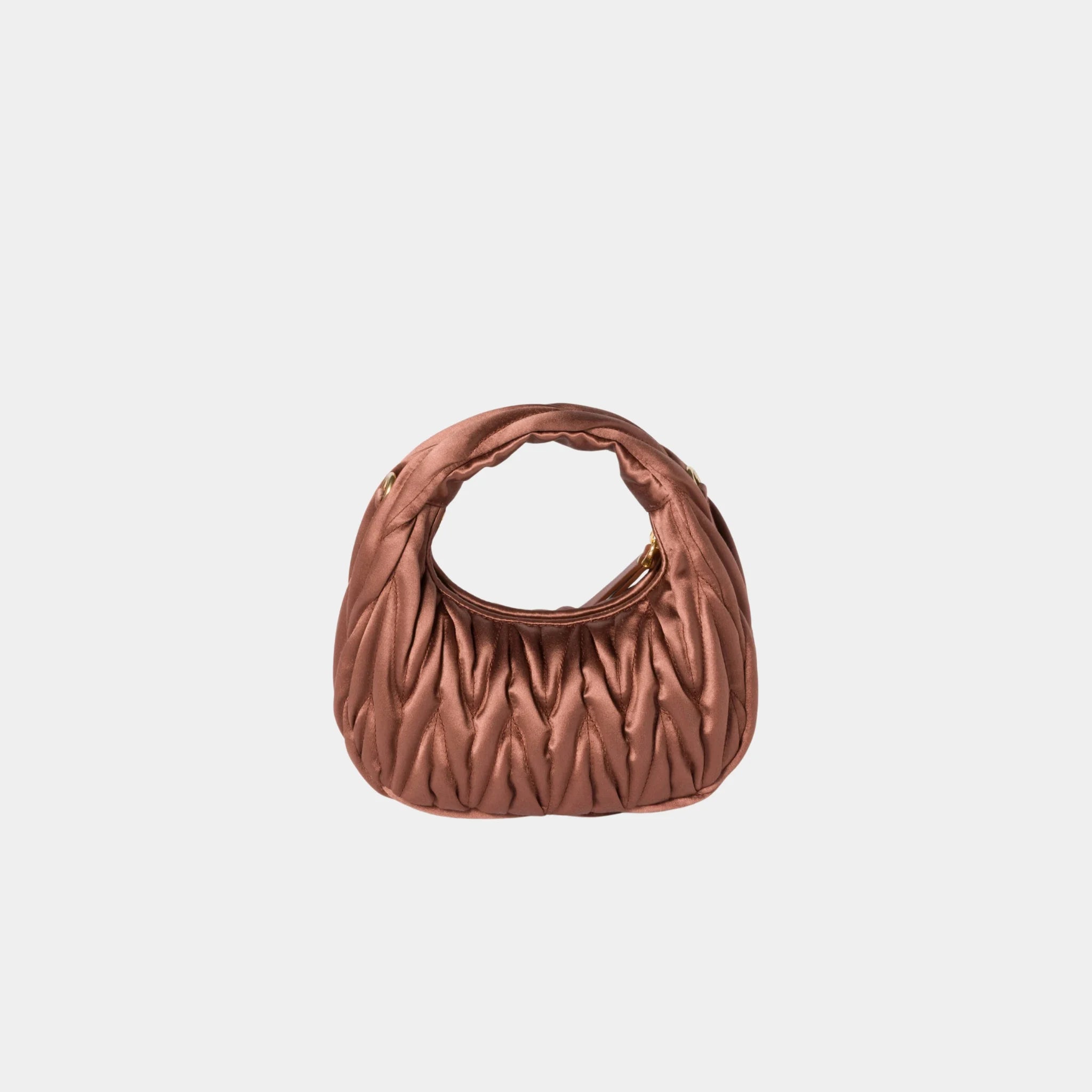Miu Miu Wander Matelasse Satin Mini Bag, Cocoa Brown, Back