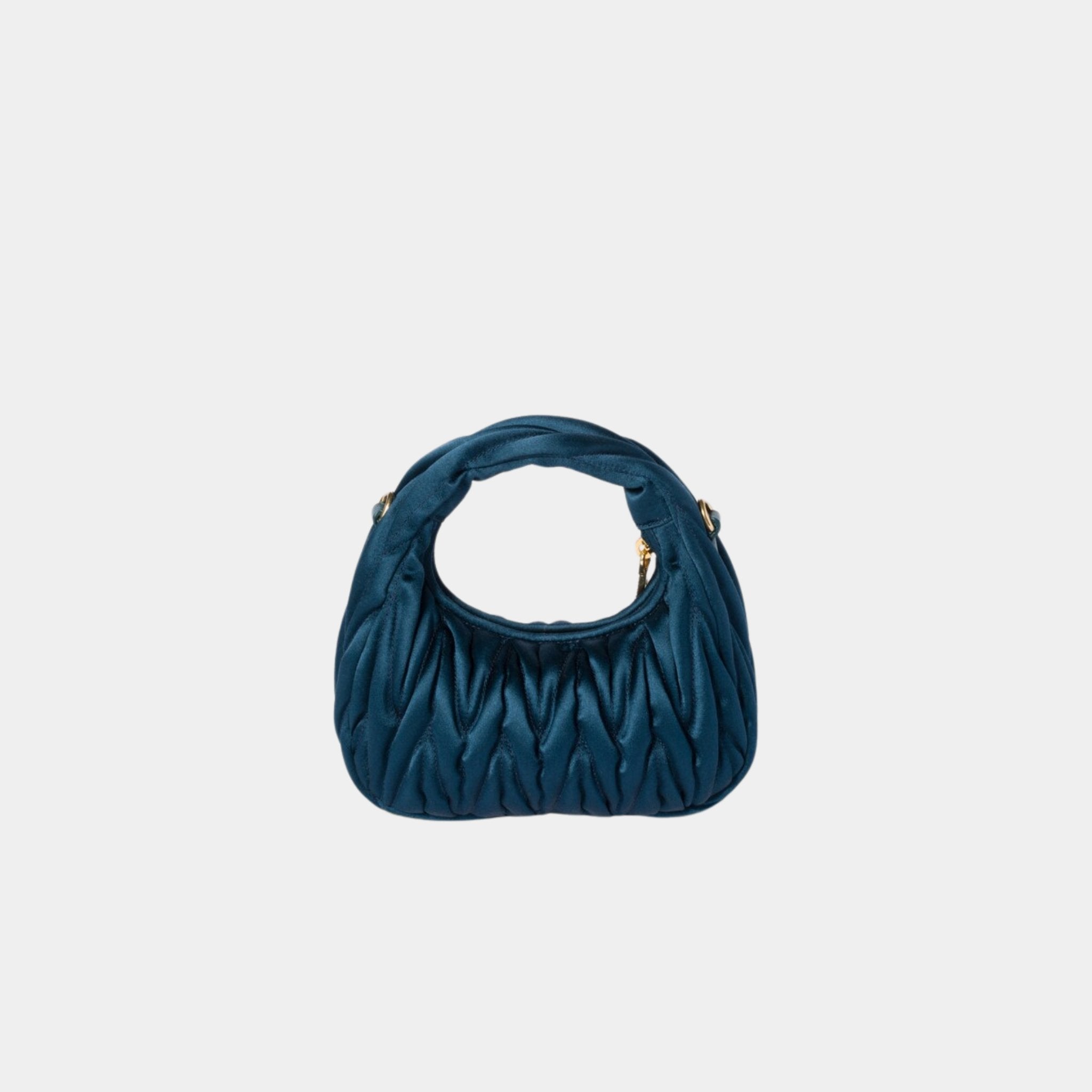 Miu Miu Wander Matelasse Satin Mini Bag, Ocean Blue, Back