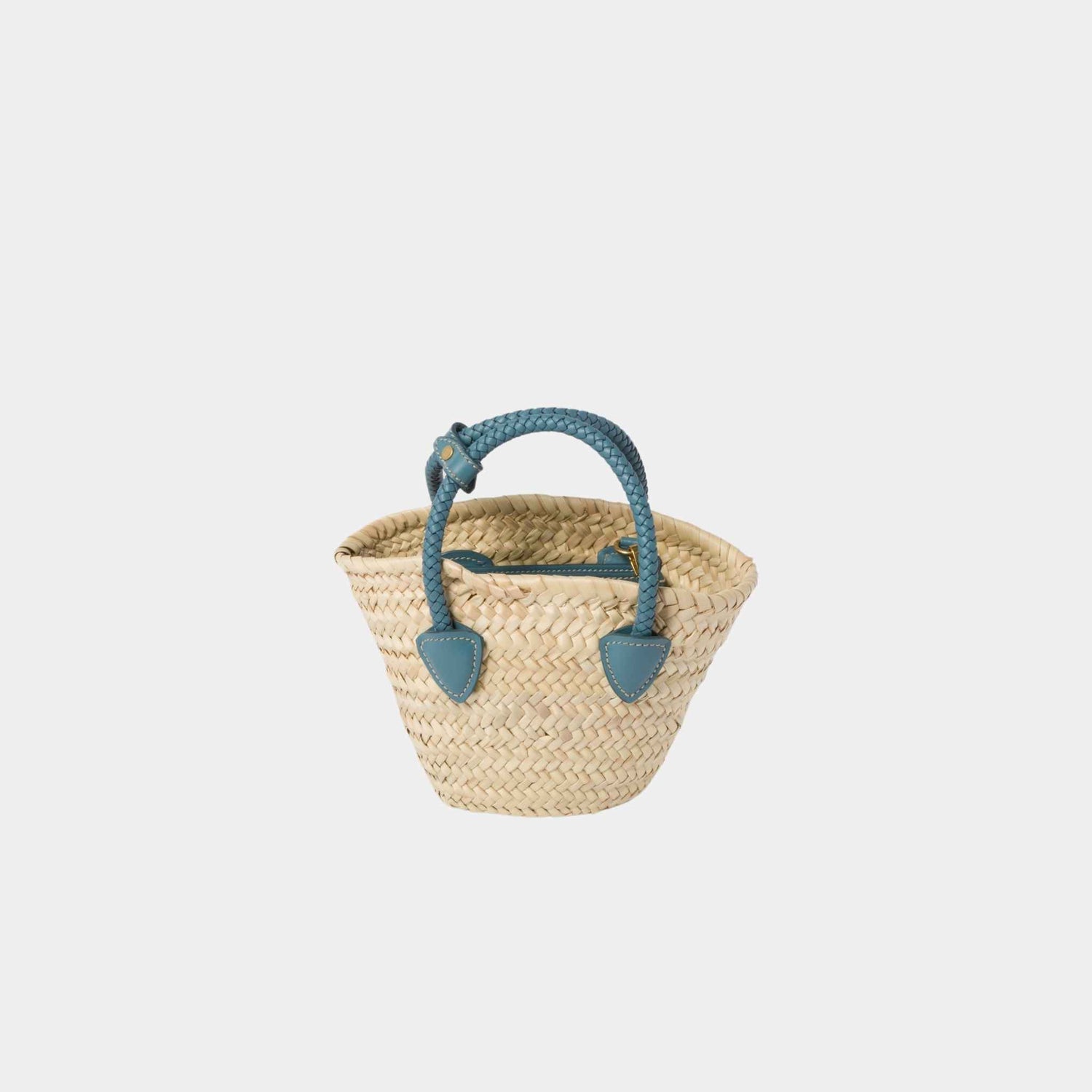 Miu Miu Woven Fabric Handbag, Natural/Marine, Back View