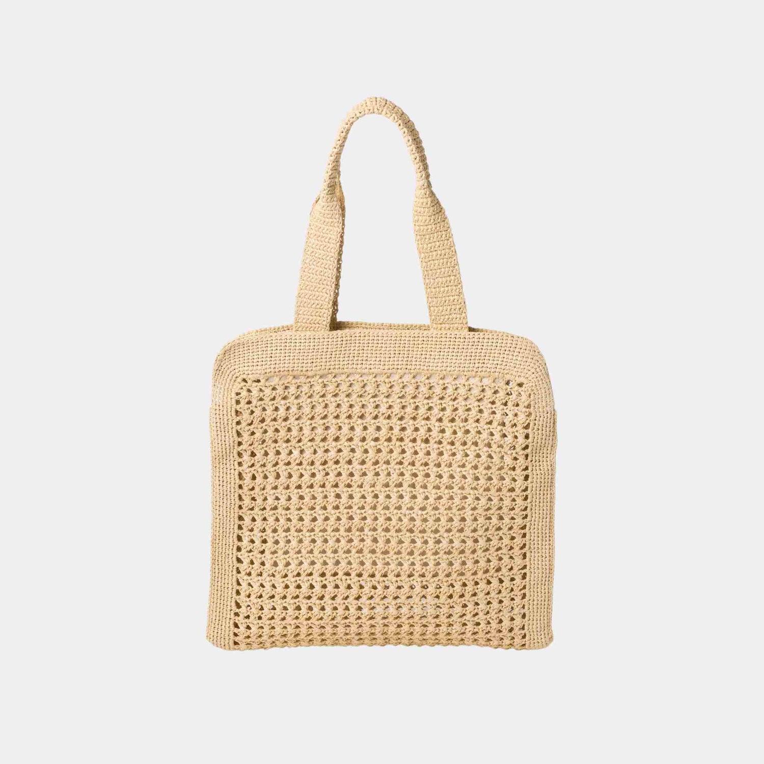 Miu Miu Woven Fabric Tote Bag, Beige And Cognac, Back