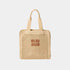 Miu Miu Woven Fabric Tote Bag, Beige And Cognac, Front