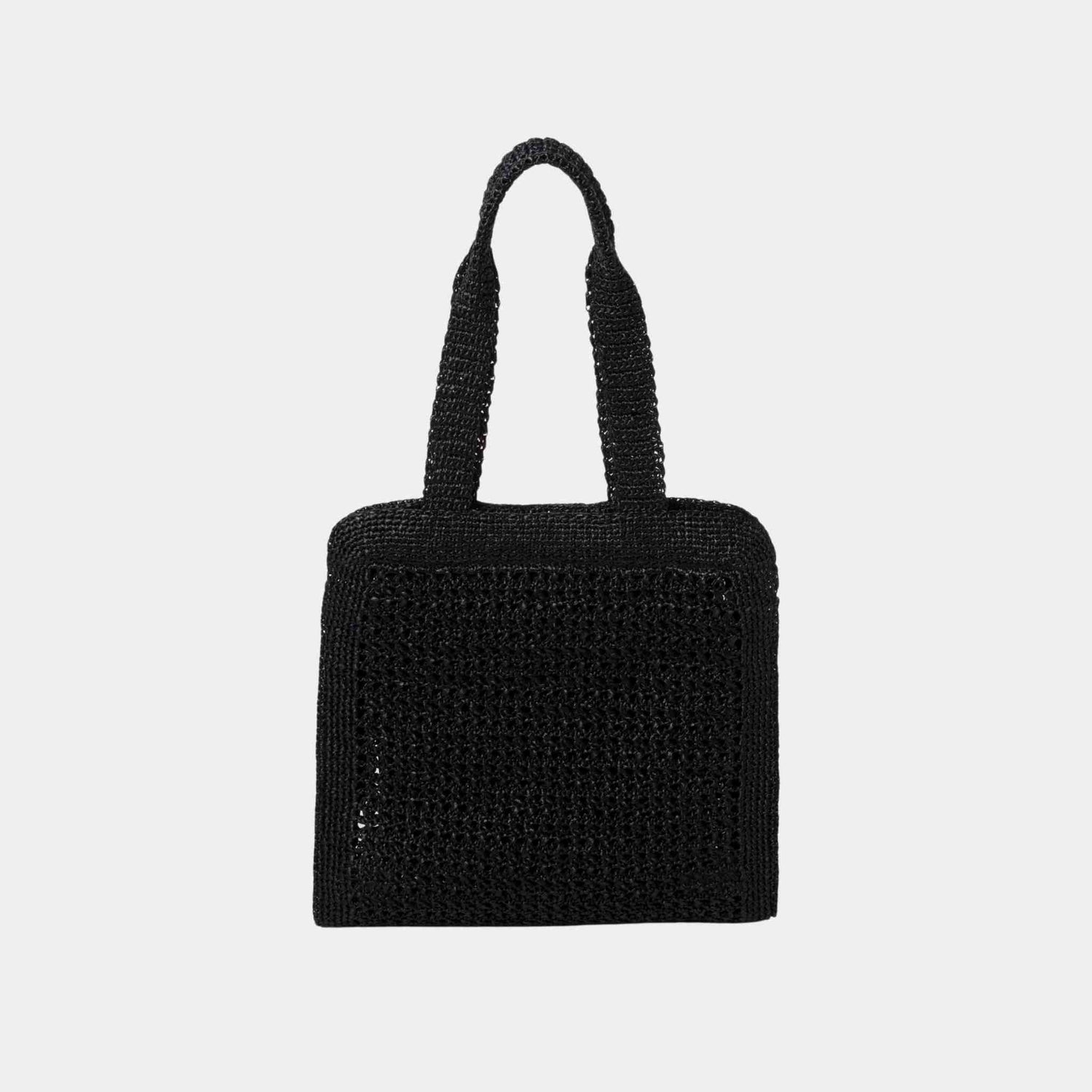 Miu Miu Woven Fabric Tote Bag, Black, Back