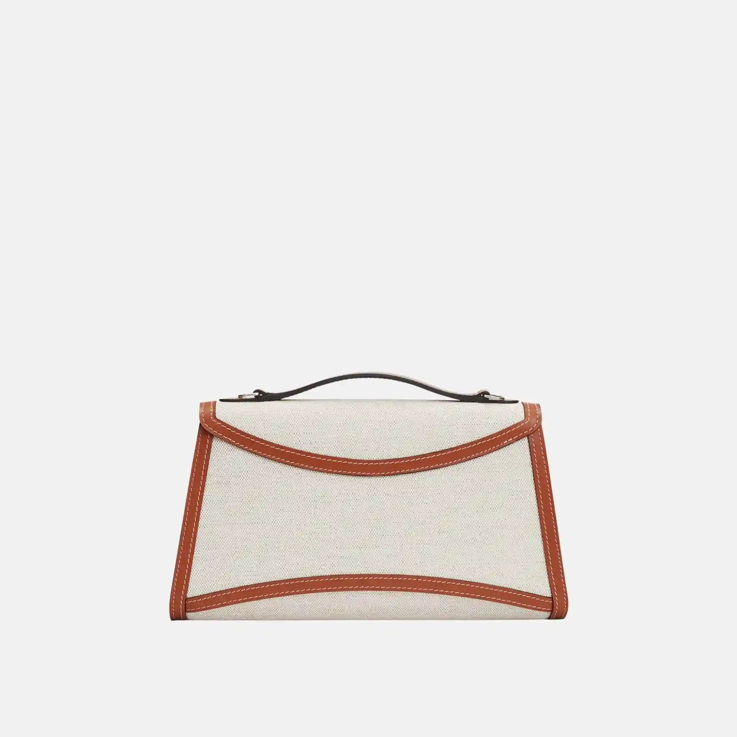 Moynat Gabrielle Clutch in Canvas and Leather, Back