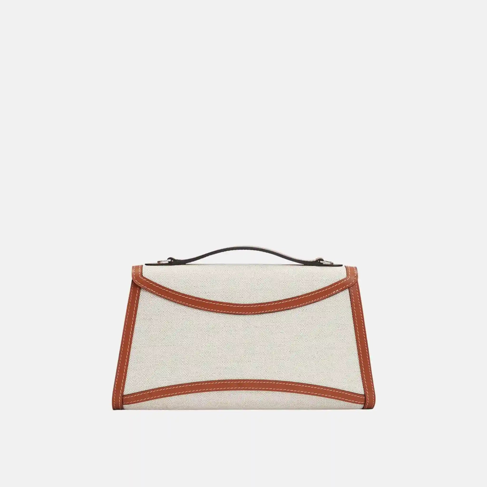 Moynat Gabrielle Clutch in Canvas and Leather, Back