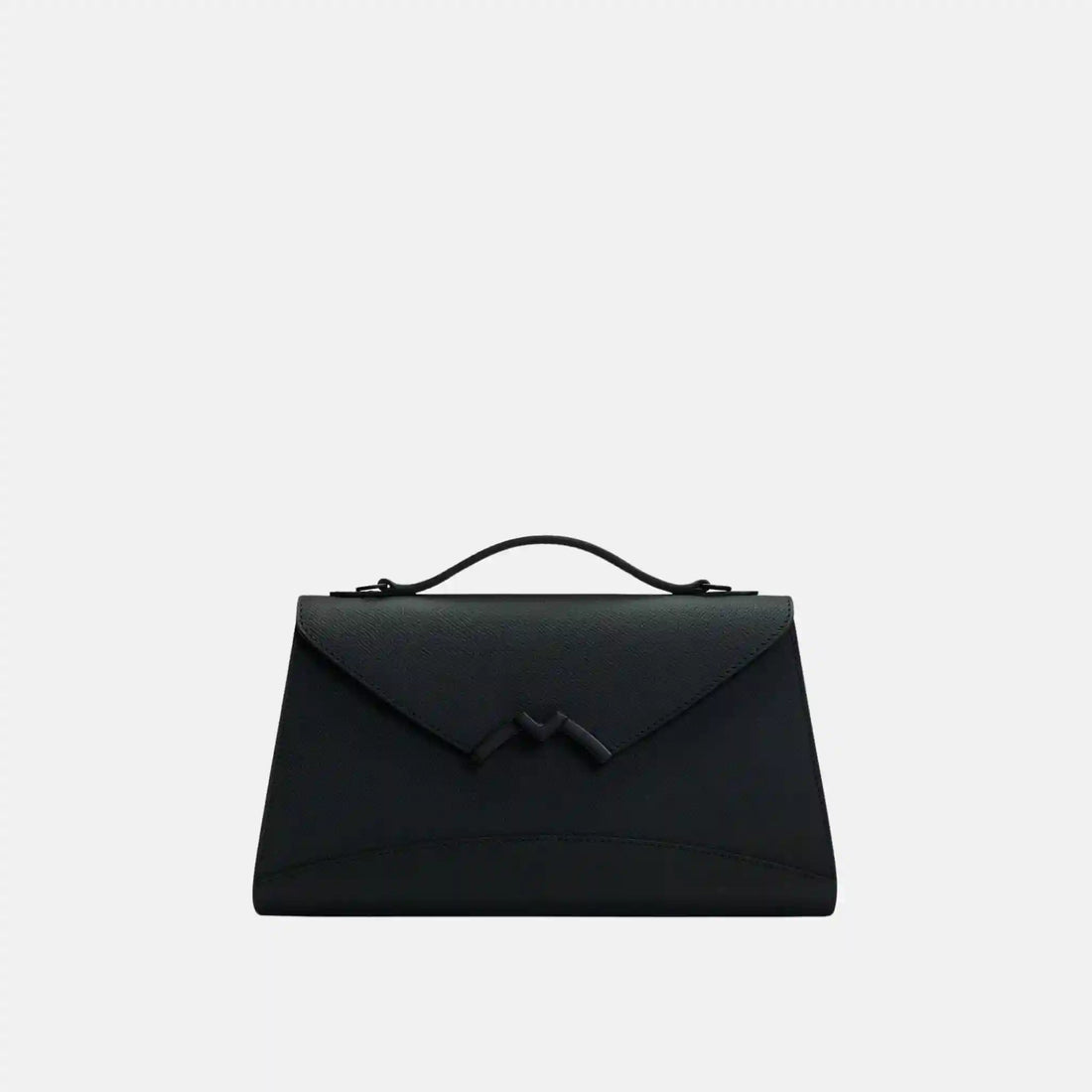 Moynat Gabrielle Clutch Ultra Black in Carat Calf Leather, Front