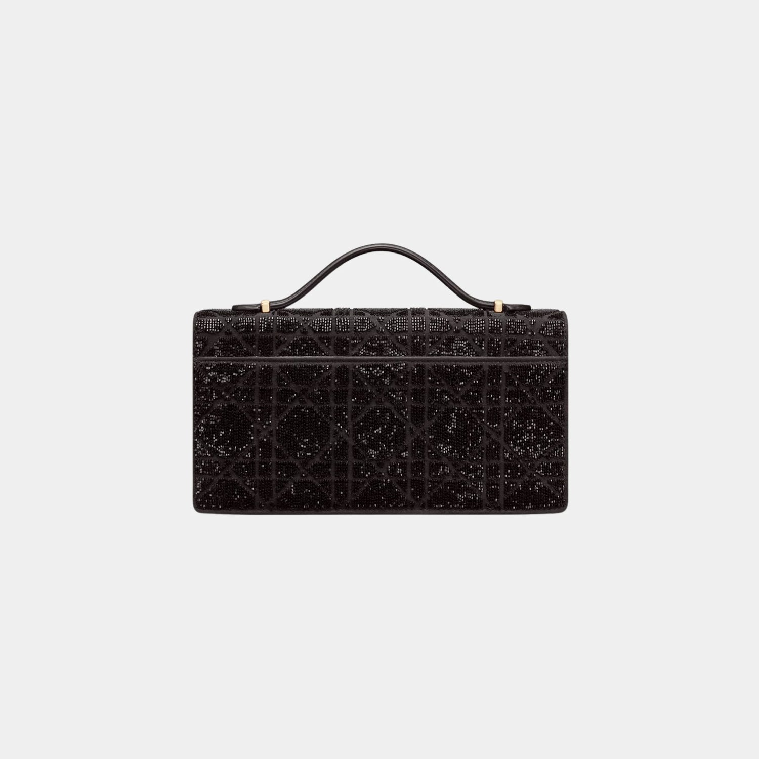 Dior Or My Dior Mini Bag Microbead-Embroidered Cotton, Black, Back