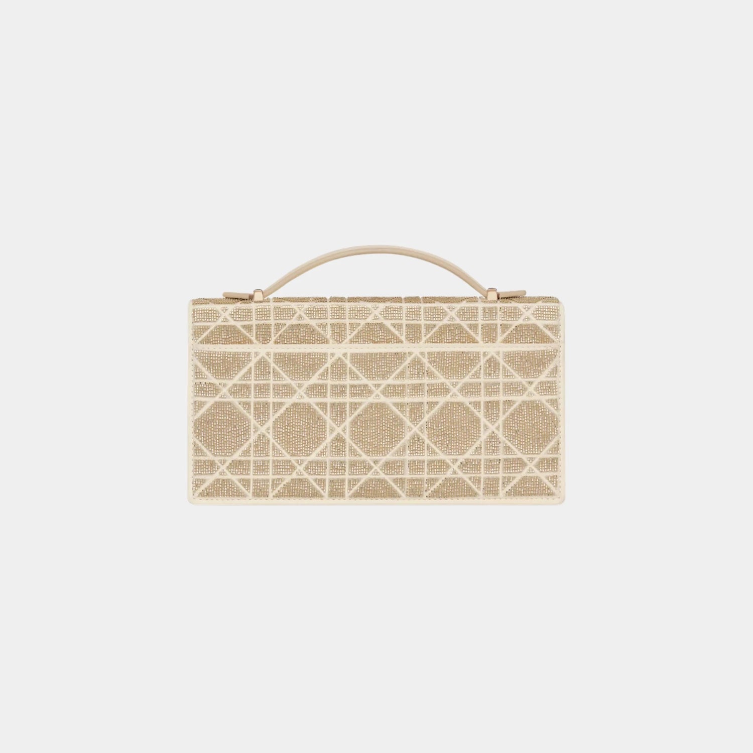 Dior Or My Dior Mini Bag Microbead-Embroidered Cotton, Light Ivory, Back