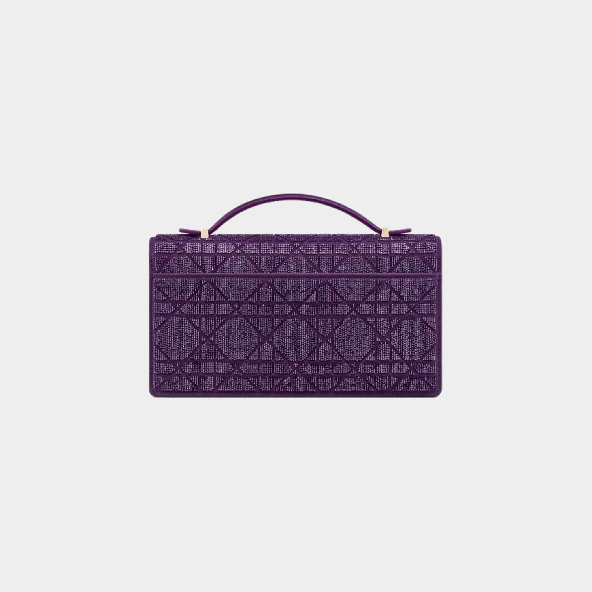 Dior Or My Dior Mini Bag Microbead-Embroidered Cotton, Royal Purple, Back