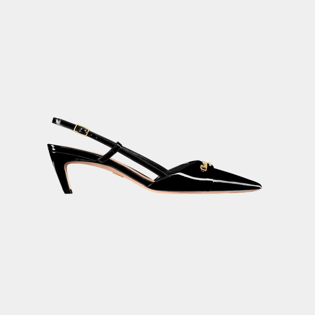 My Dior Slingback Pumps Patent Calfskin, Black, Side