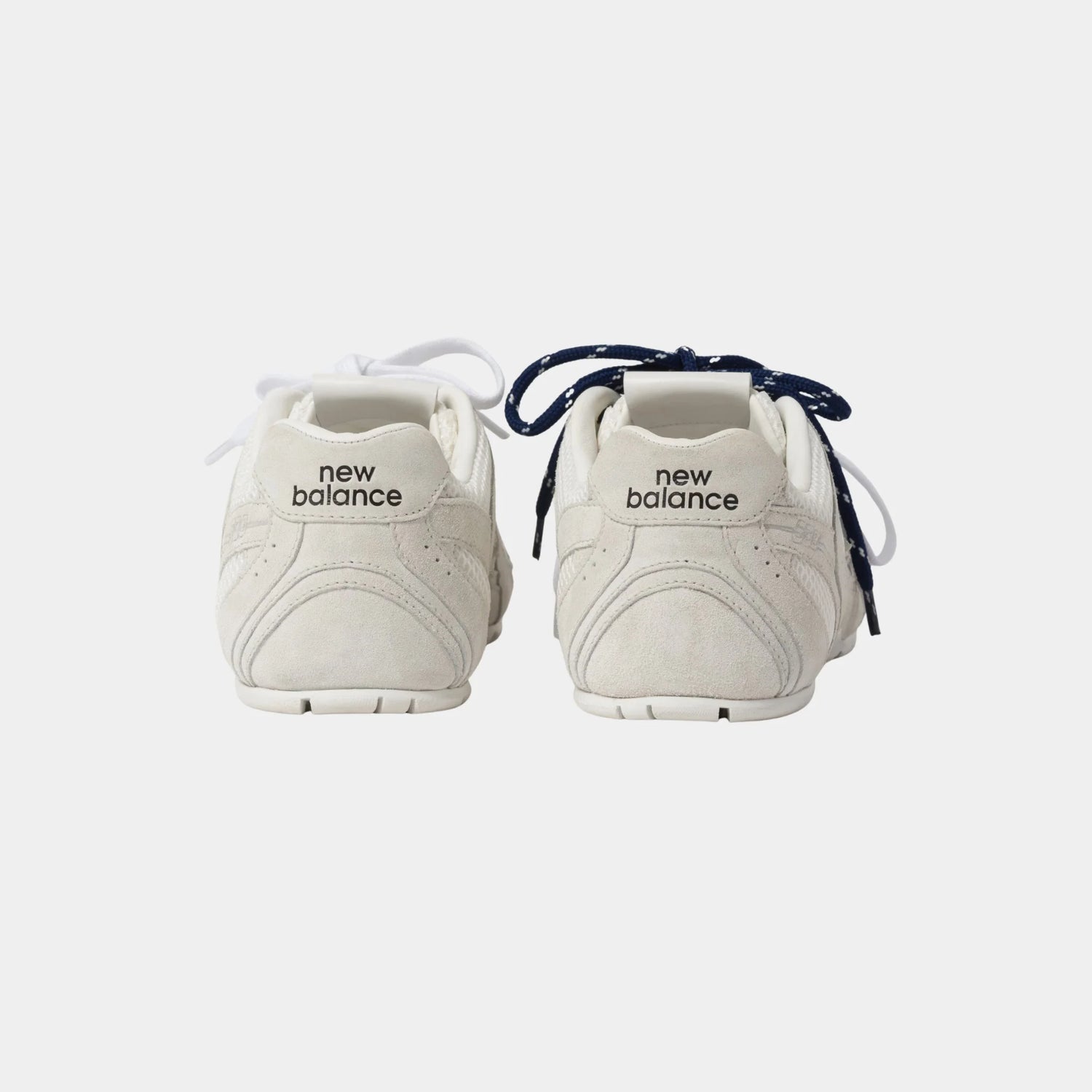 New Balance X Miu Miu 530 SL Suede and Mesh Sneakers, White, Back