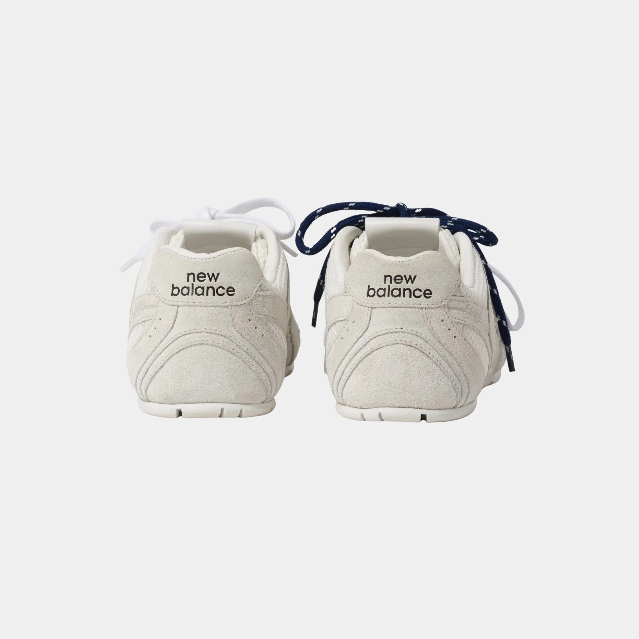 New Balance X Miu Miu 530 SL Suede and Mesh Sneakers, White, Back