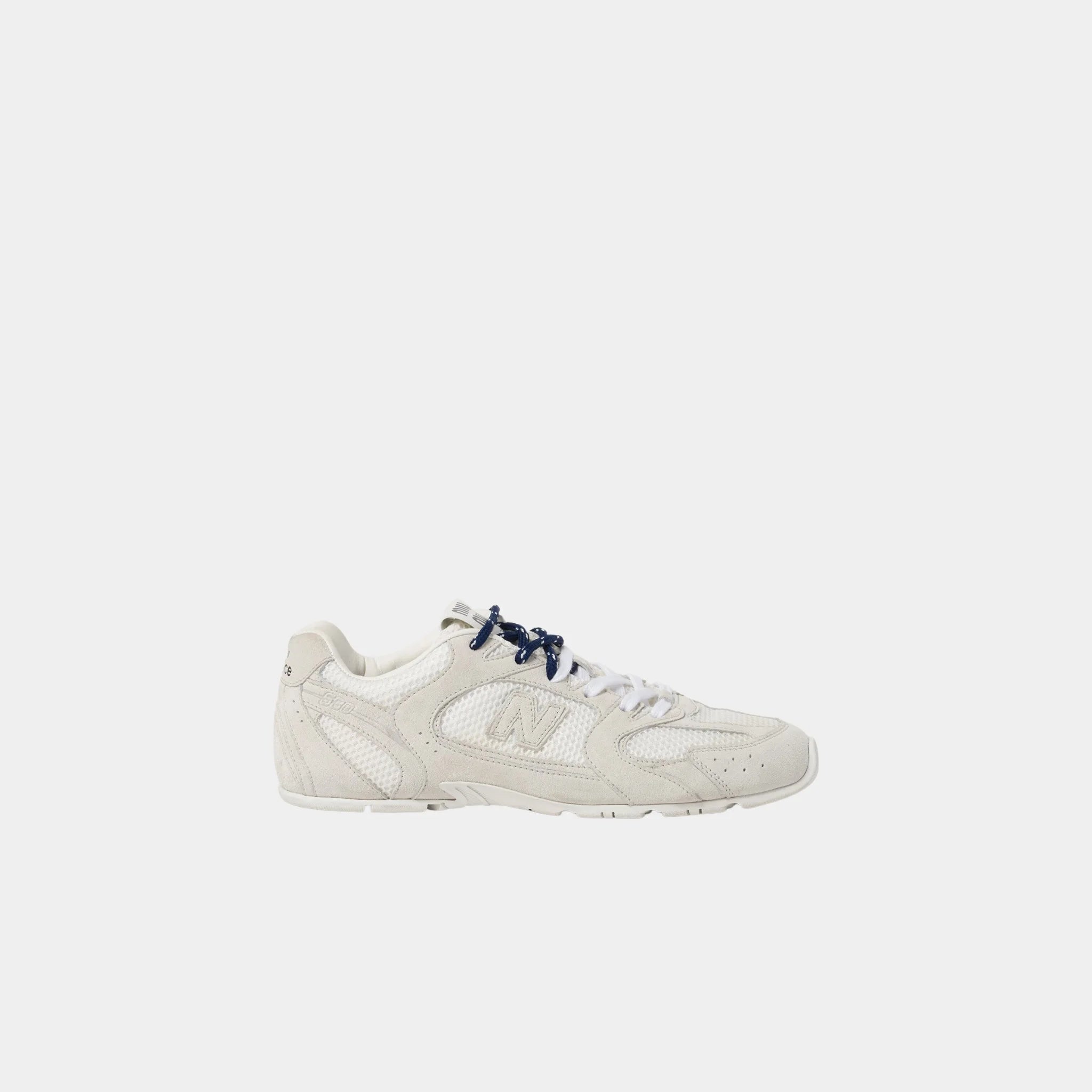 New Balance X Miu Miu 530 SL Suede and Mesh Sneakers, White, Side