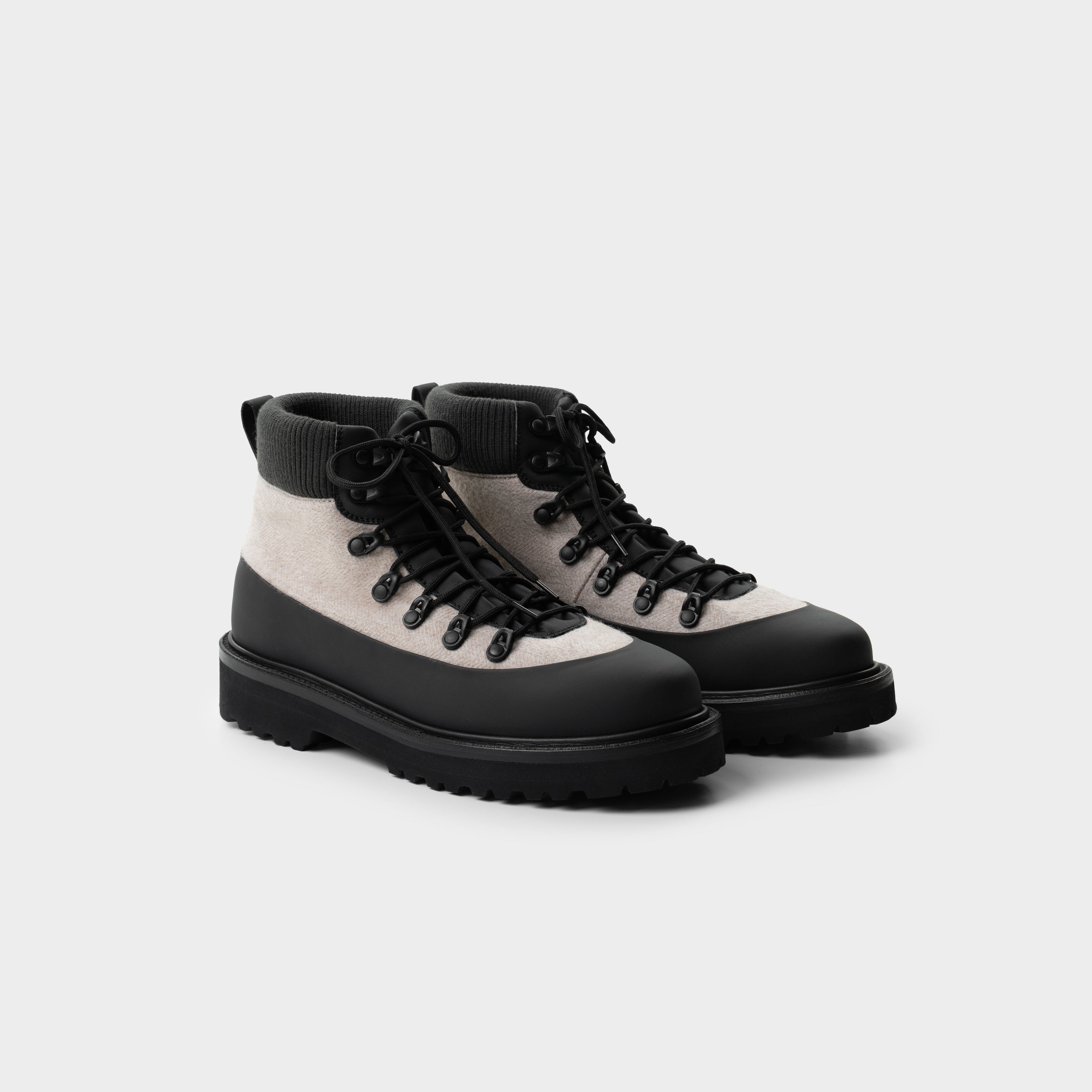 Manhattan Boots in Cashmere &amp; Calfskin leather, beige Front