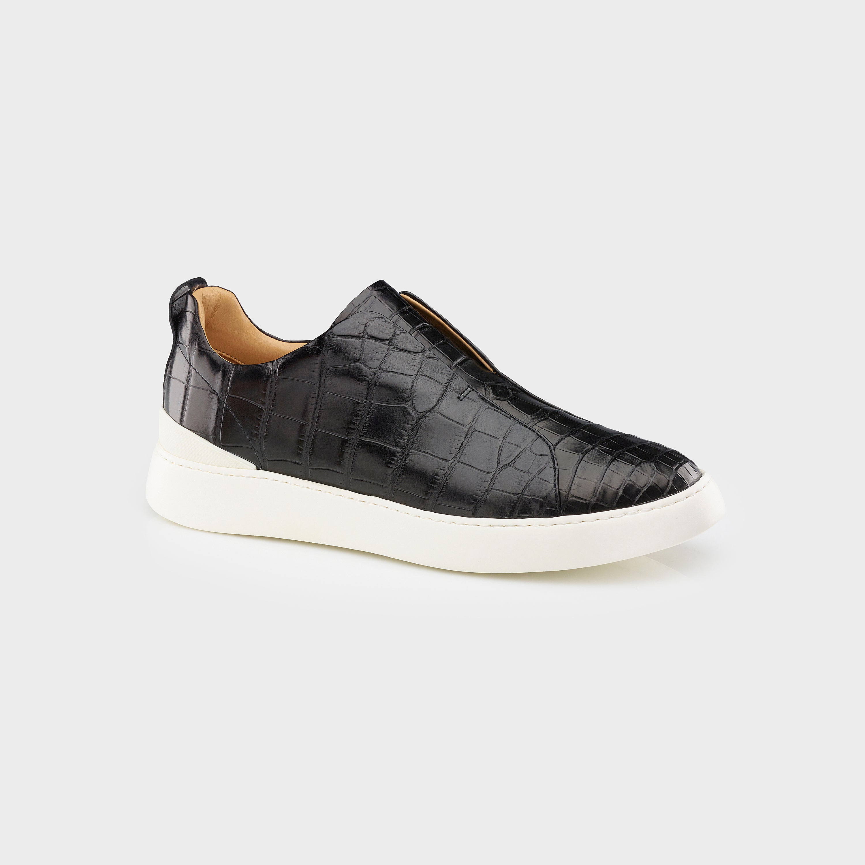 Ogier Milan Alligator Sneakers Black Side 
