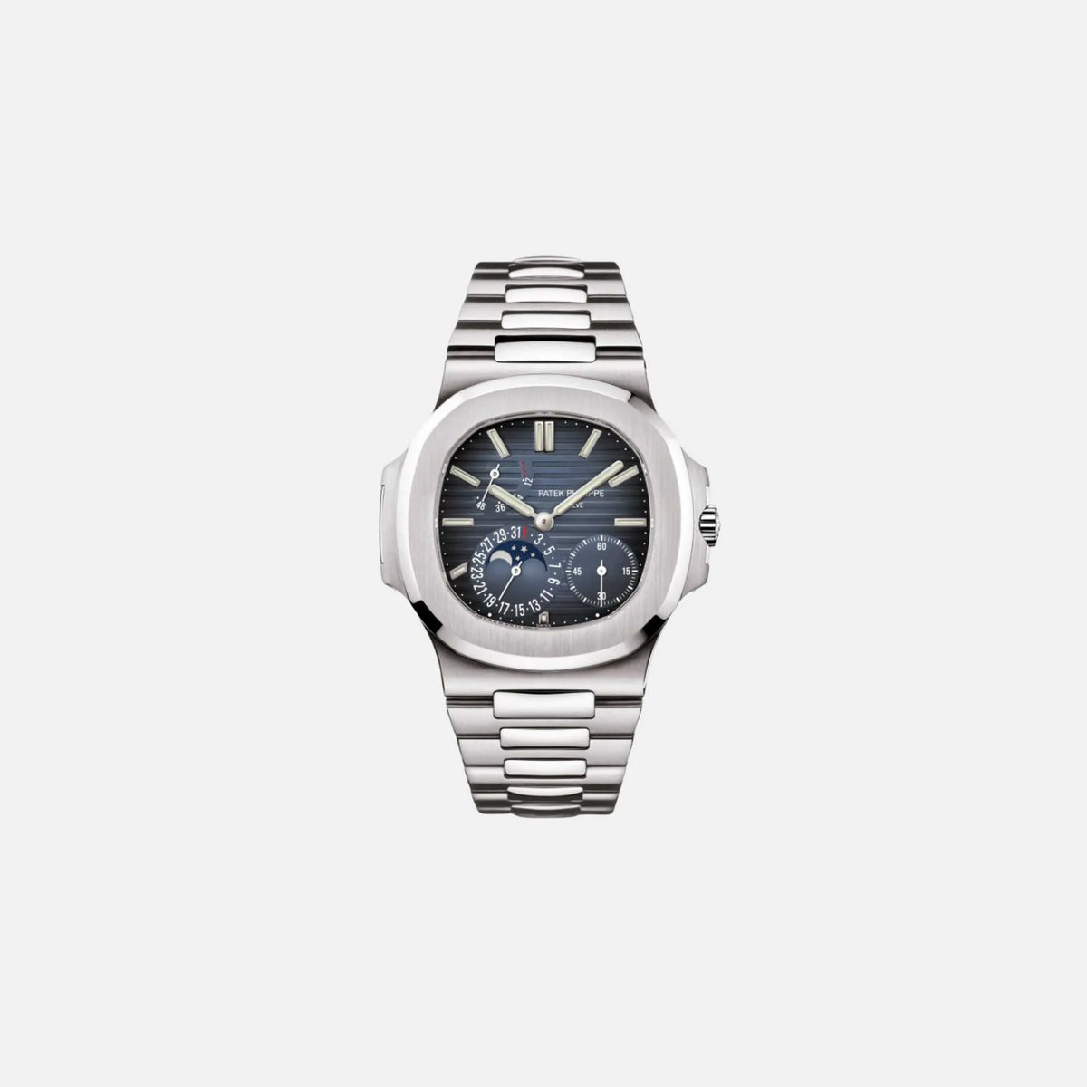 ساعة Nautilus Automatic Moon Phase 40 مم بقرص أزرق Ref. 5712/1A-001
