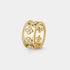 Perlée Clovers Ring Medium Model Yellow Gold Diamond, Front