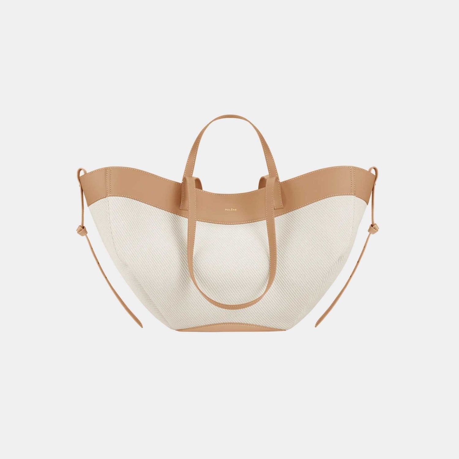 Polene Cyme Handbag, Beige, Front