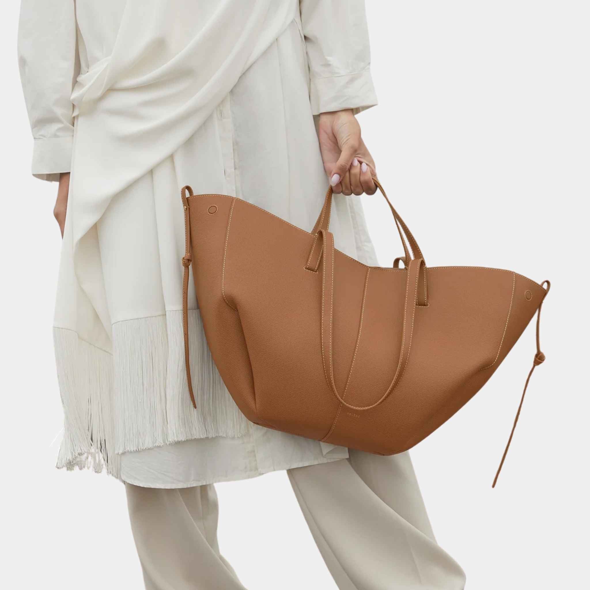 Polene Cyme Handbag, Camel, Model View