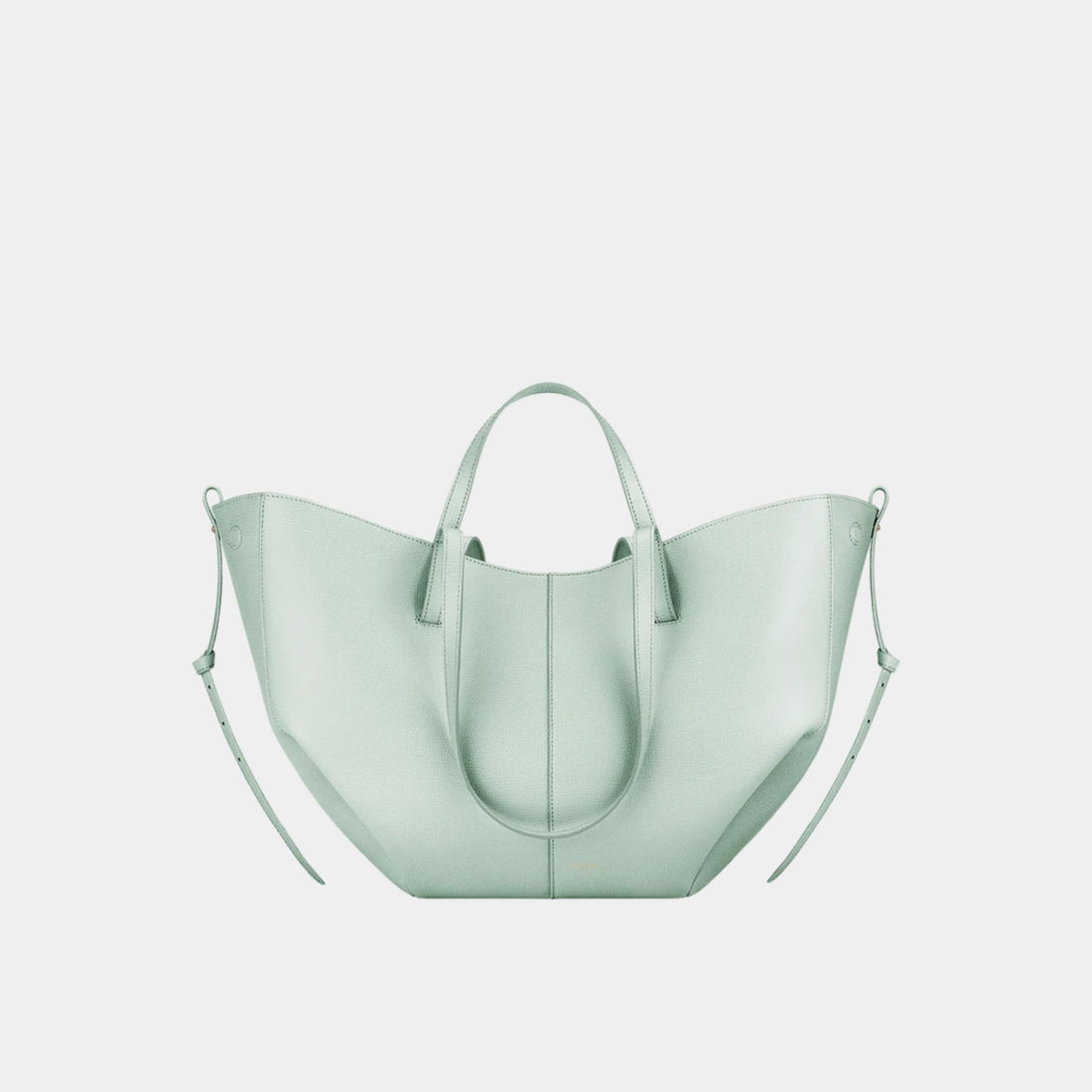 Polene Cyme Handbag Textured Sea Foam, Front