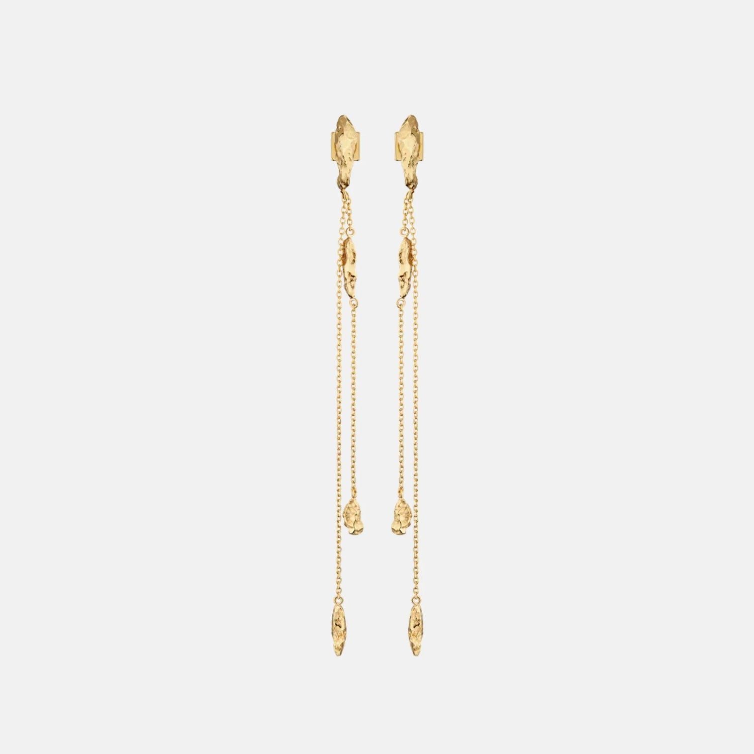 Polene Eroz Chain Earrings Gilded Edition, Front