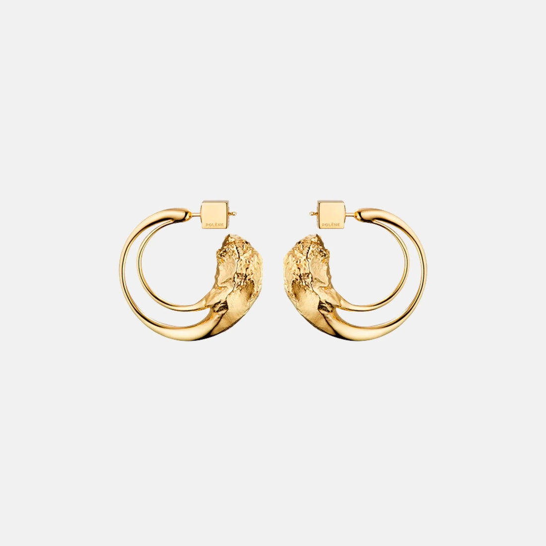 Polene Eroz Hoop Earrings 24 Carat Gold Gilded Edition