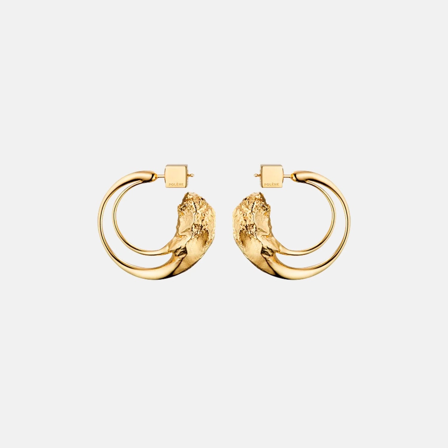 Polene Eroz Hoop Earrings 24 Carat Gold Gilded Edition