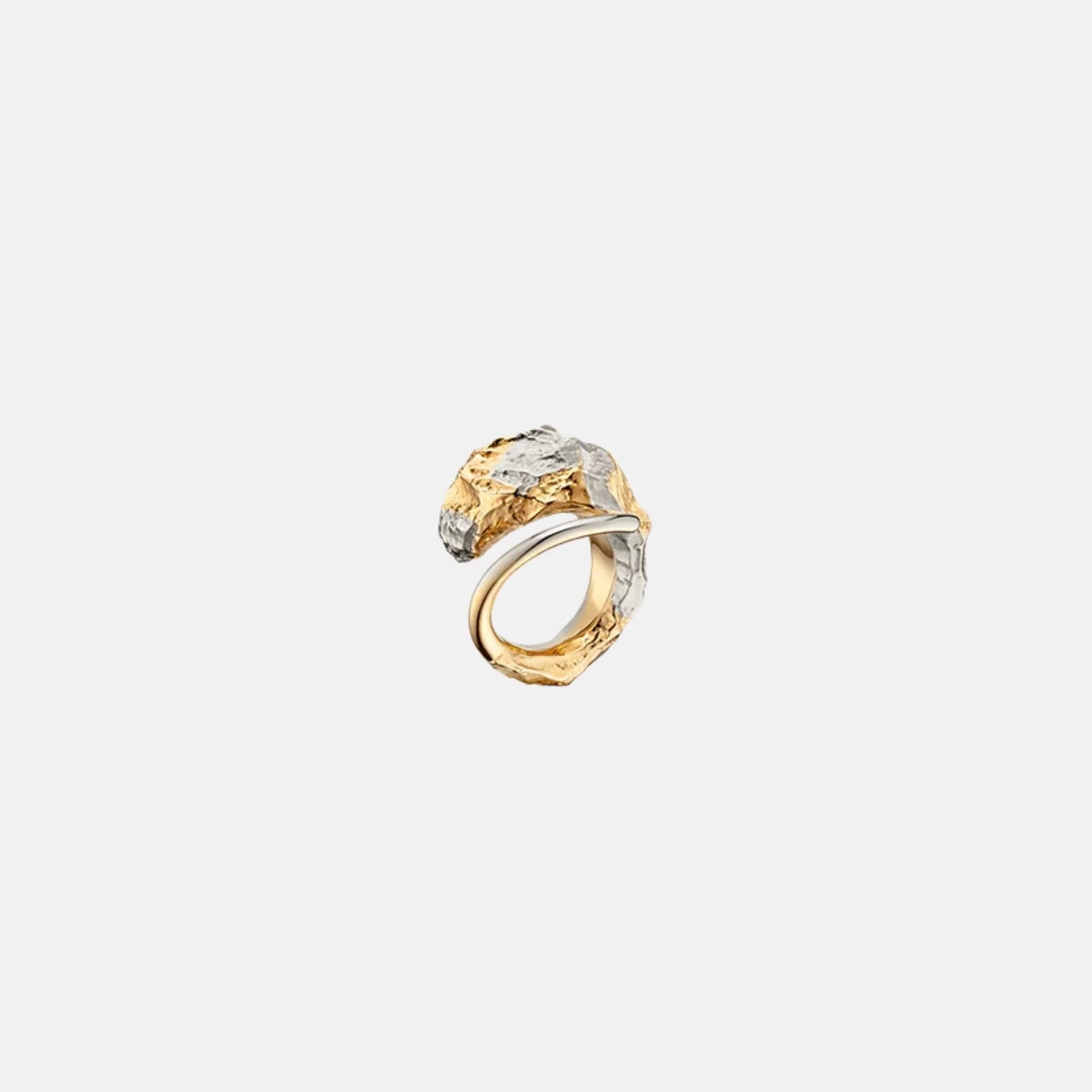 Polene Eroz Ring Duo Palladium with 24 Carat Gold Plating, Front
