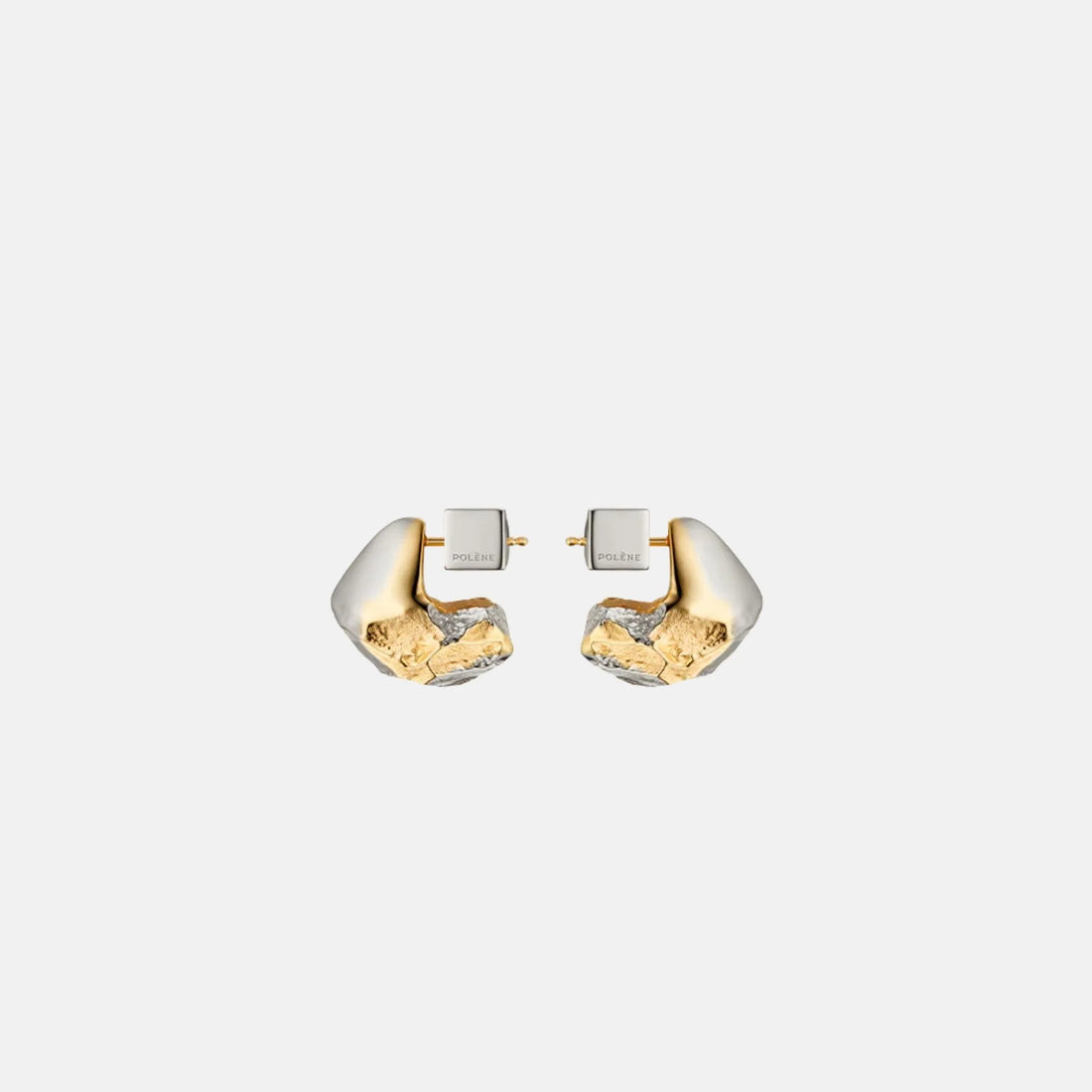 Polene Eroz Stud Earrings Duo Palladium with 24 Carat Gold Plating