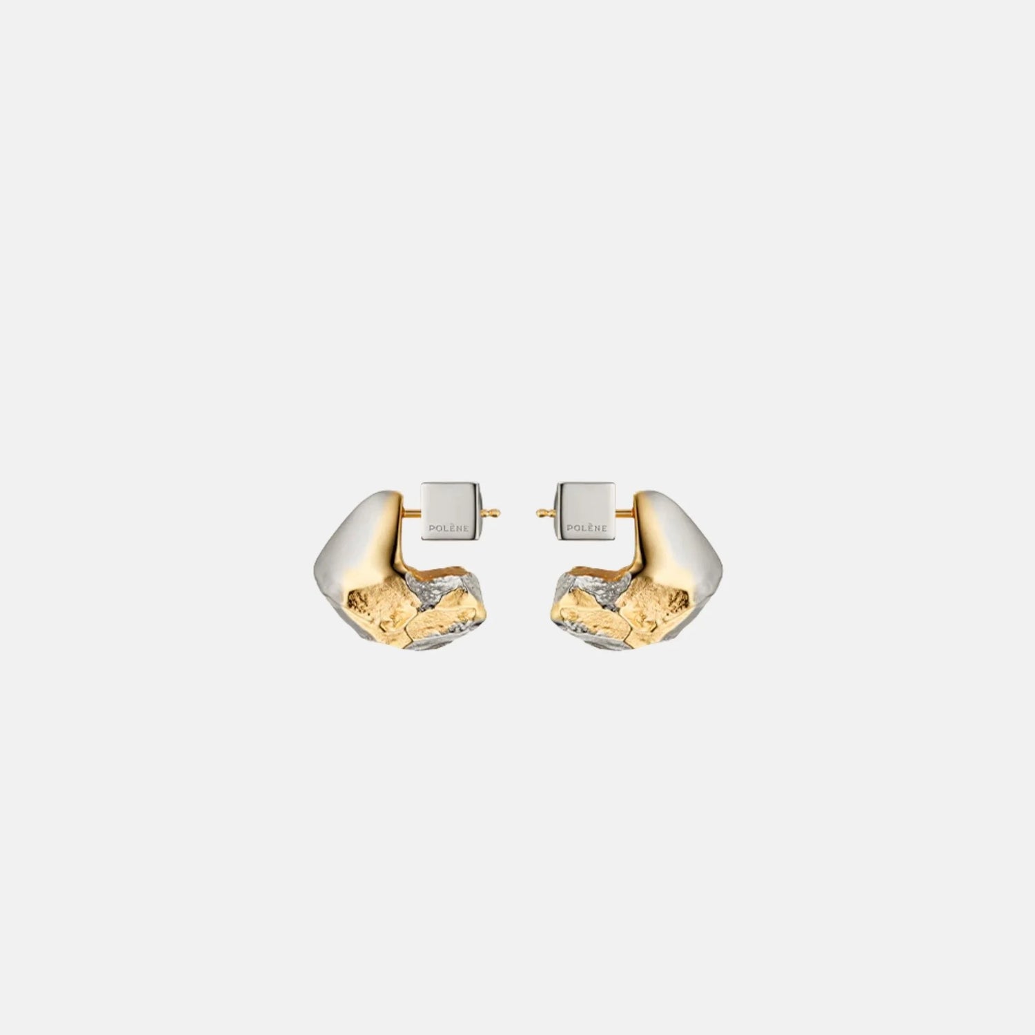 Polene Eroz Stud Earrings Duo Palladium with 24 Carat Gold Plating