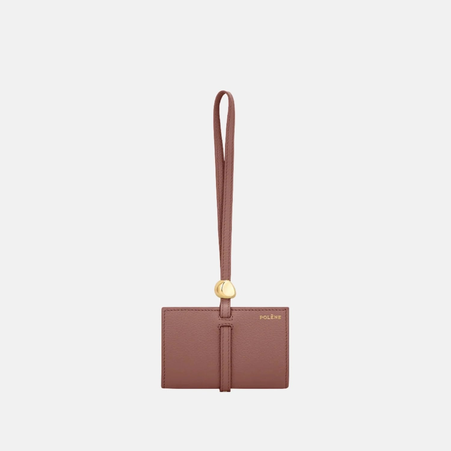 Polene Kaye Card Holder Textured Edition, Blush