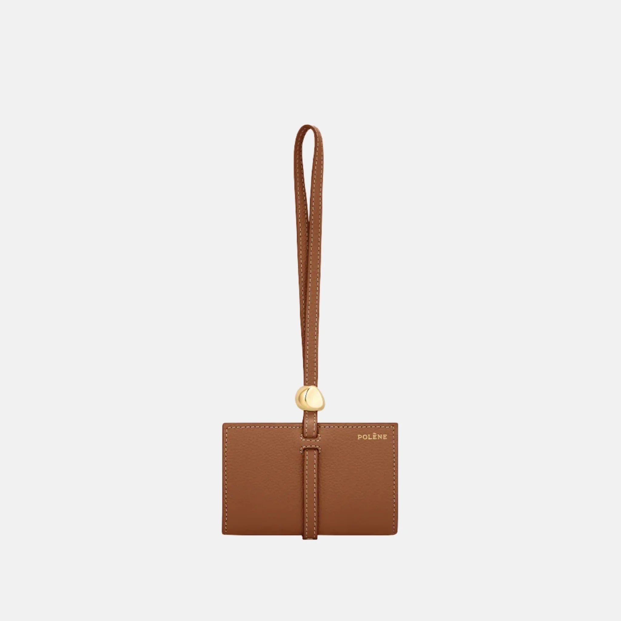 Polene Kaye Card Holder Textured Edition, Camel