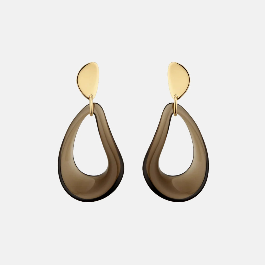 Polene Nae Drop Earrings Smoked Glass Edition, Front
