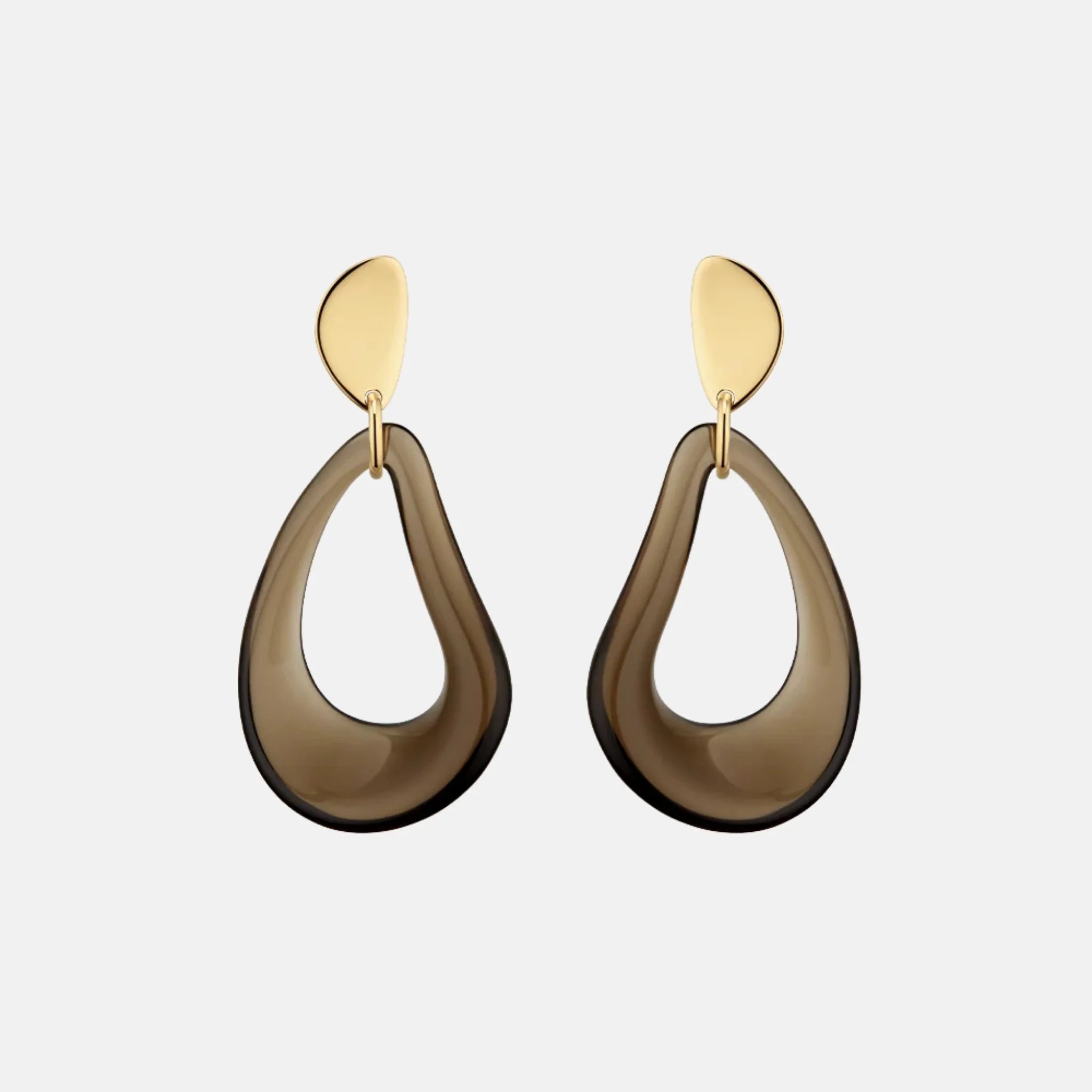 Polene Nae Drop Earrings Smoked Glass Edition, Front