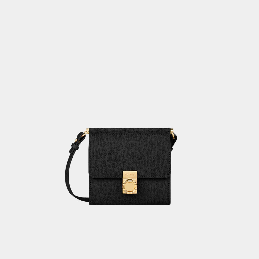 Numero Sept Grain Textured Calf Leather Crossbody Wallet