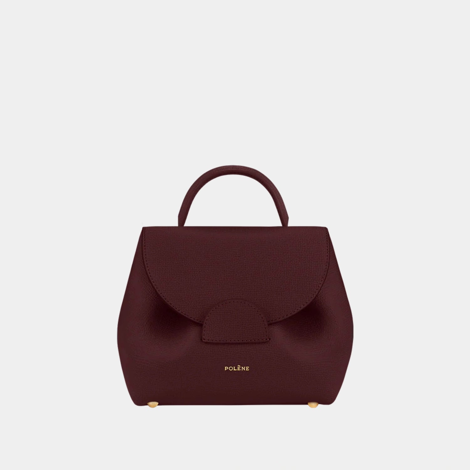 Polene Numero Un Nano Edition Handbag, Textured Burgundy