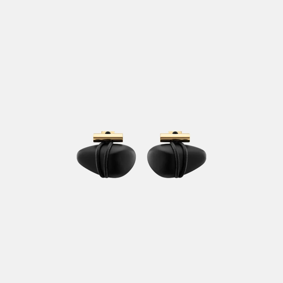 Polene Tere Stud Earrings Black Marble Edition, Front
