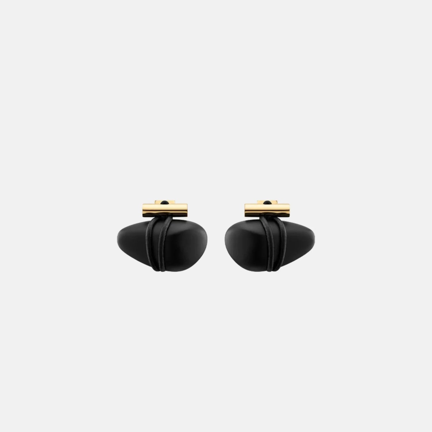 Polene Tere Stud Earrings Black Marble Edition, Front